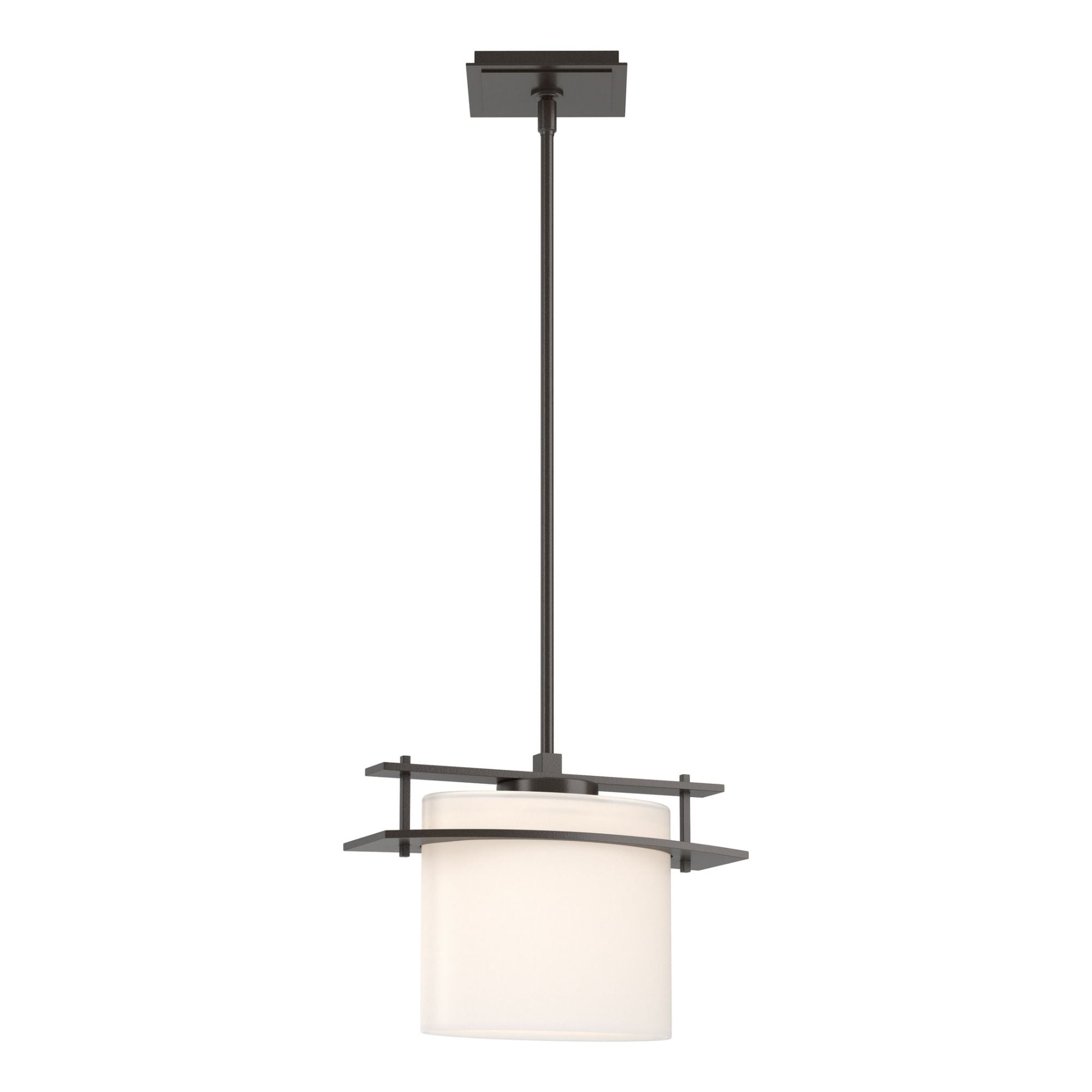 Arc Ellipse Large Mini Pendant 1-Light Opal Glass (GG) in Oil Rubbed Bronze