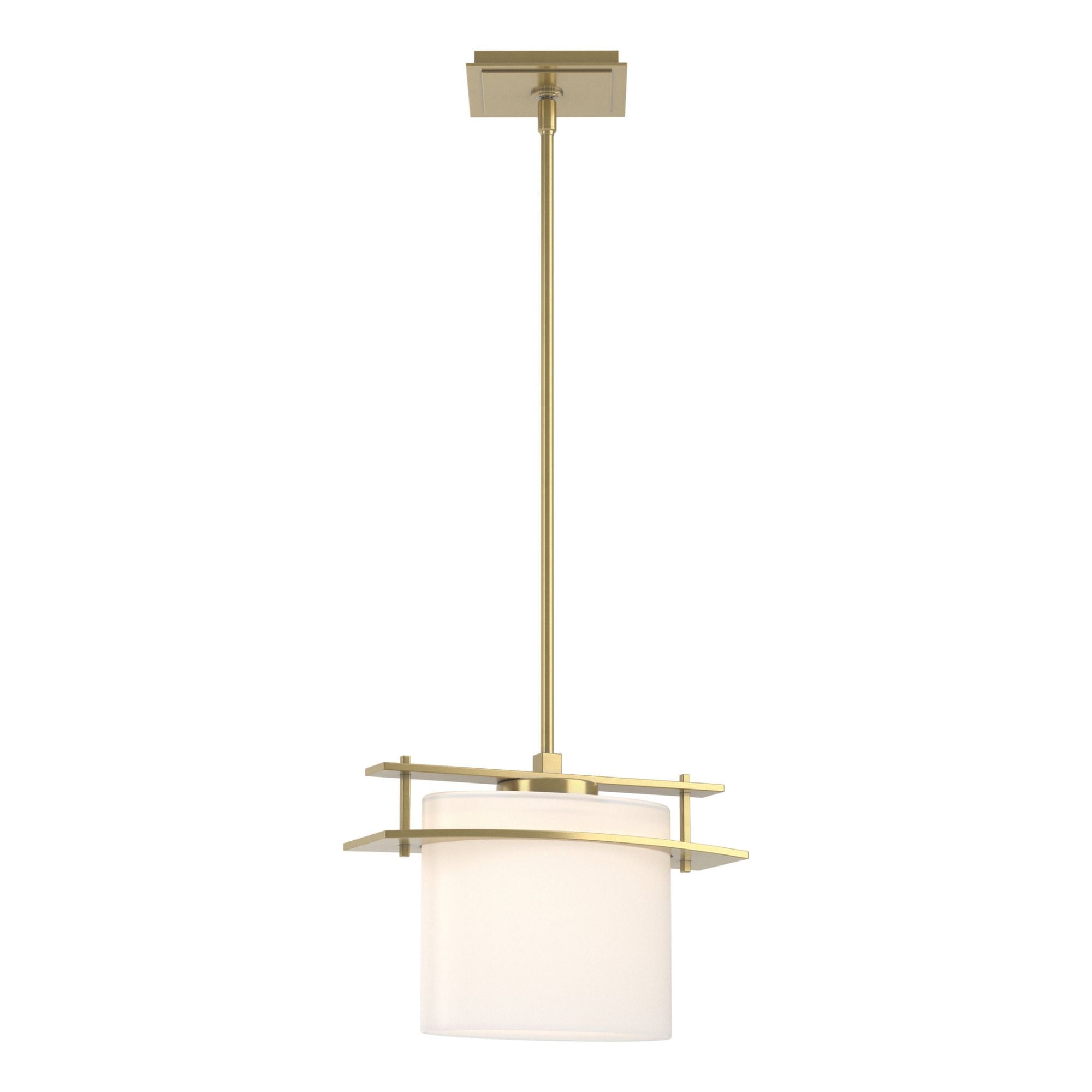 Arc Ellipse Large Mini Pendant 1-Light Opal Glass (GG) in Modern Brass