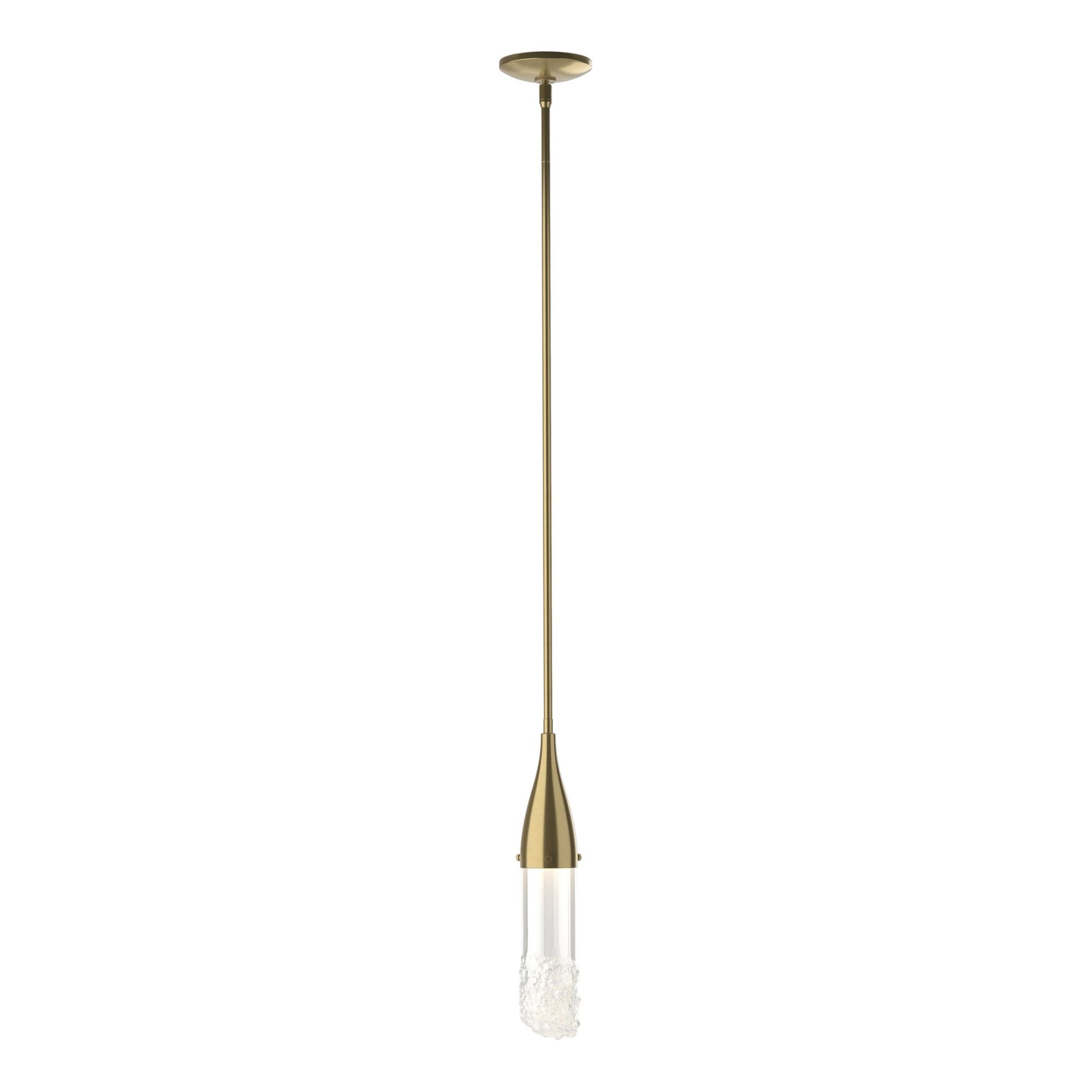 Fritz Mini Pendant 1-Light Clear Glass (ZM) in Modern Brass