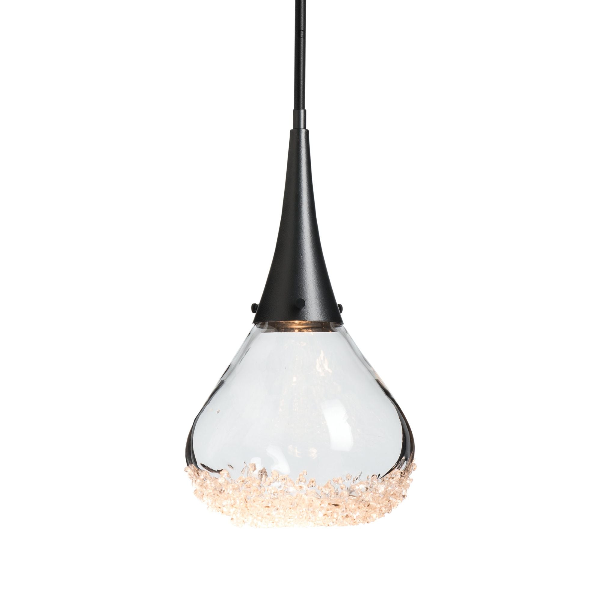 Fritz Large Pendant 1-Light Clear Glass (ZM) in Black