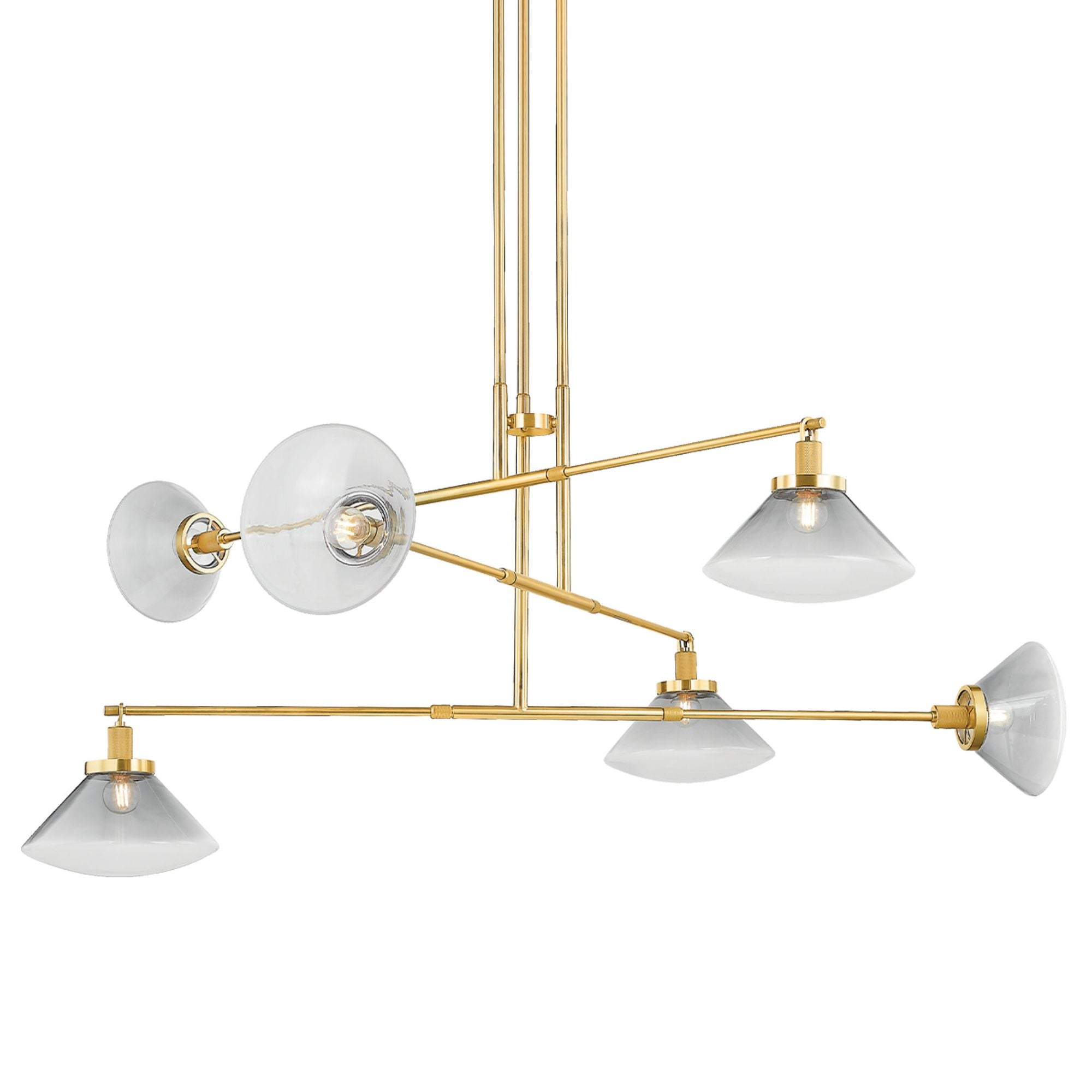 Mendon 6-Light Chandelier in Aged Brass 58W x 25.5H