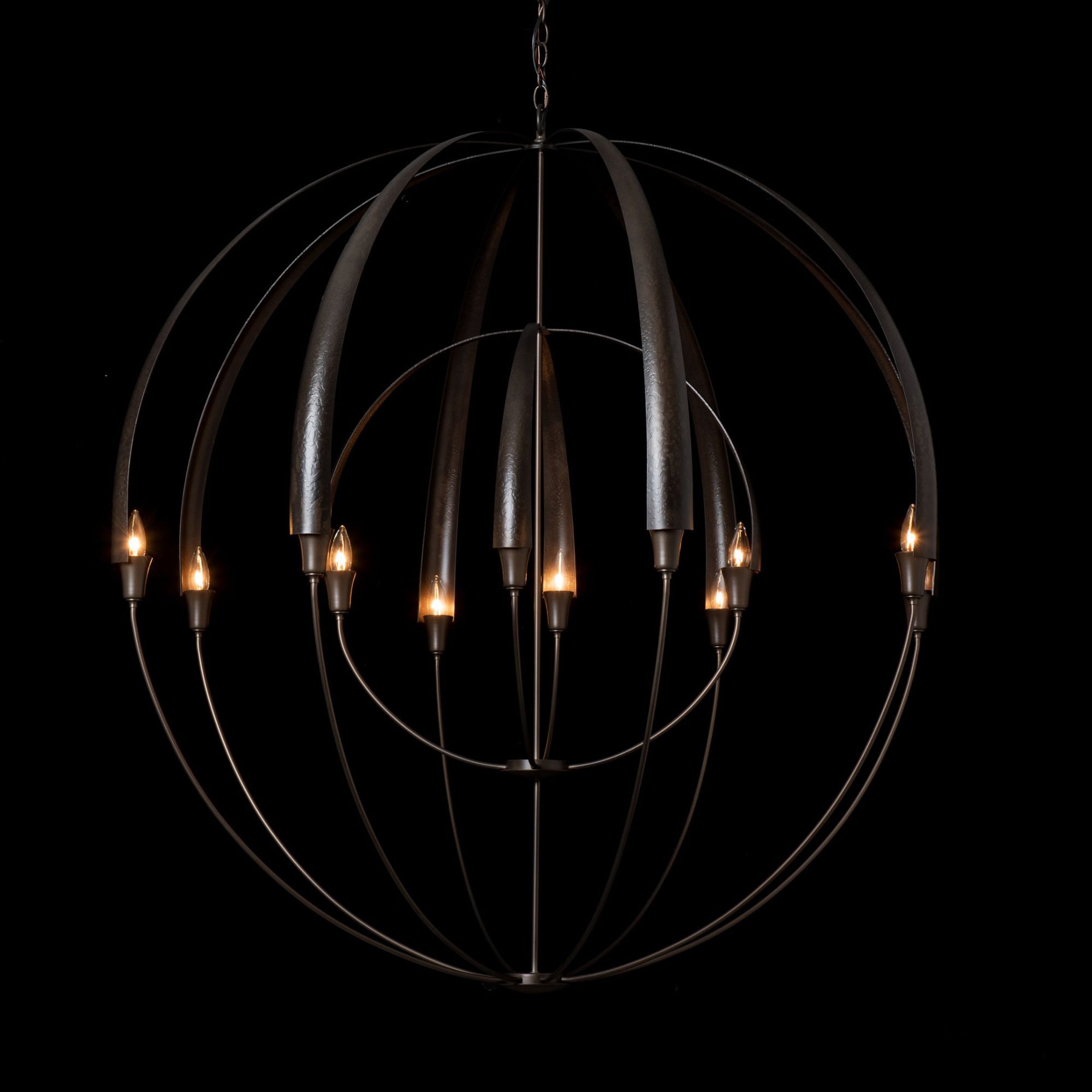 Double Cirque Large Scale Chandelier 12-Light in Dark Smoke