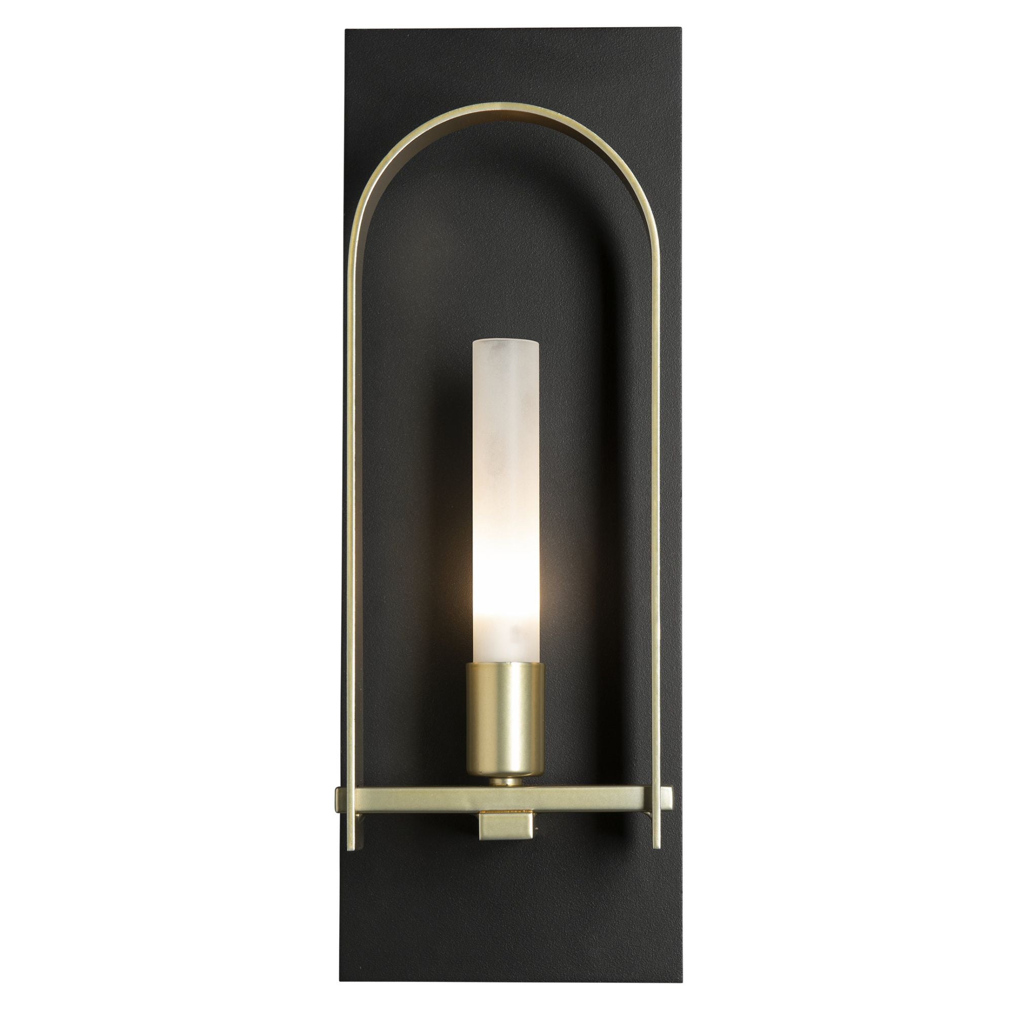 Triomphe 1-Light Sconce 1-Light Modern Brass Accent Frosted Glass (FD) in Black