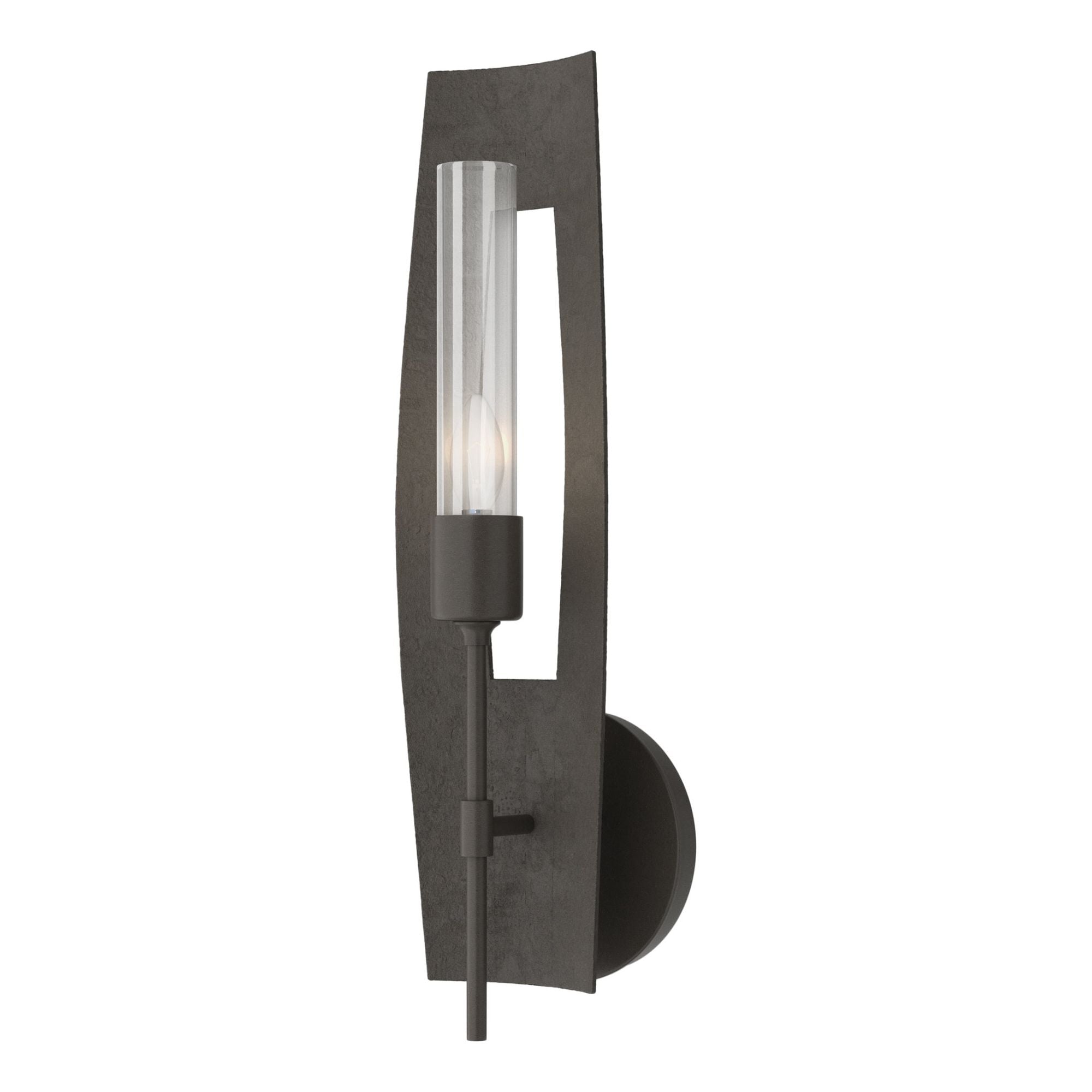 Passage Clear Glass 1-Light Sconce 1-Light Clear Glass (ZM) in Dark Smoke