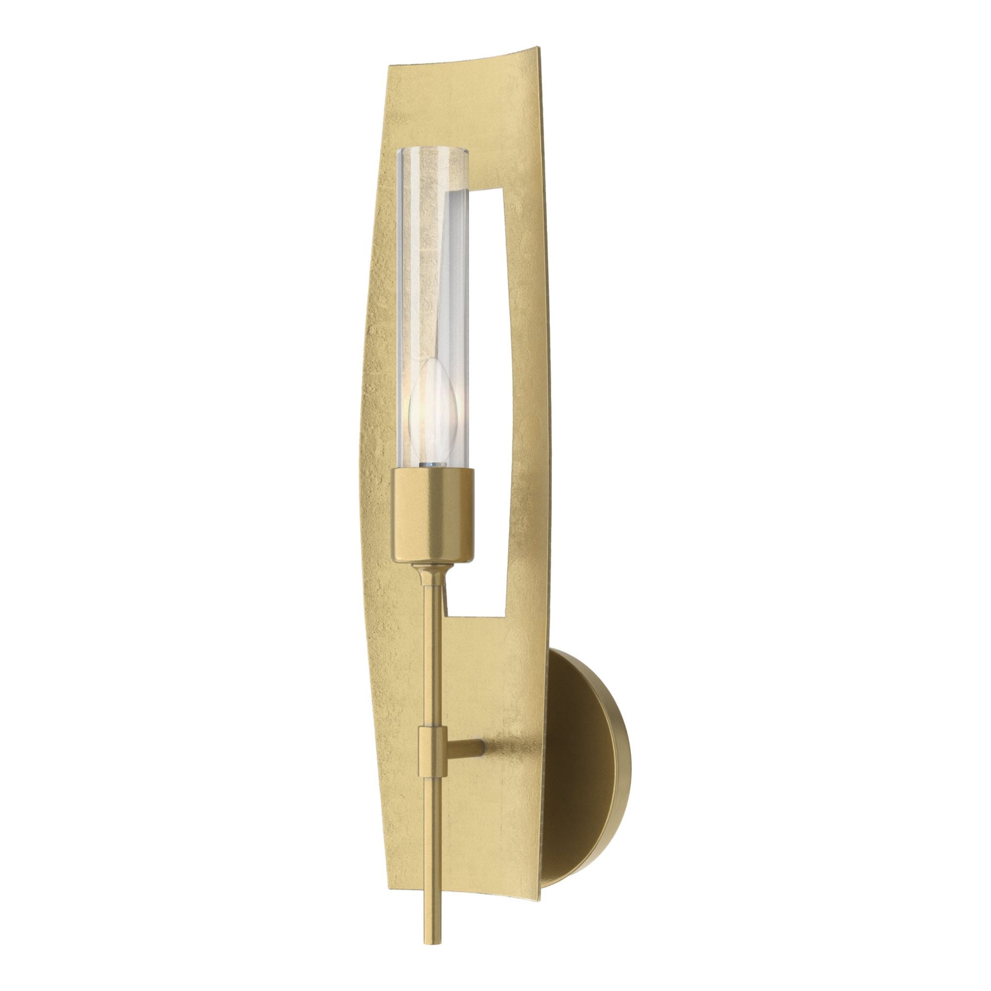 Passage Clear Glass 1-Light Sconce 1-Light Clear Glass (ZM) in Modern Brass