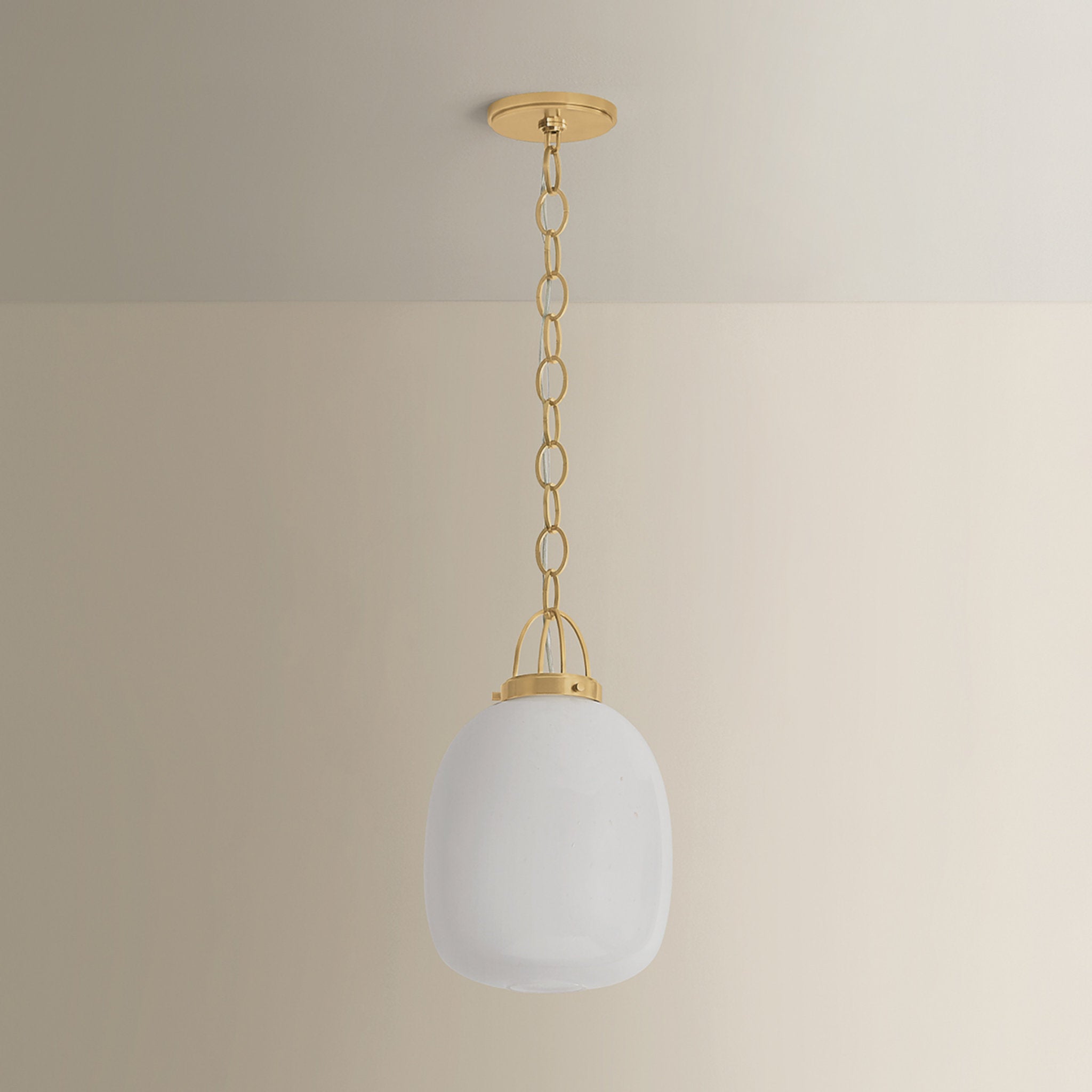 Enosburg 1-Light Pendant in Aged Brass 11W x 18.75H