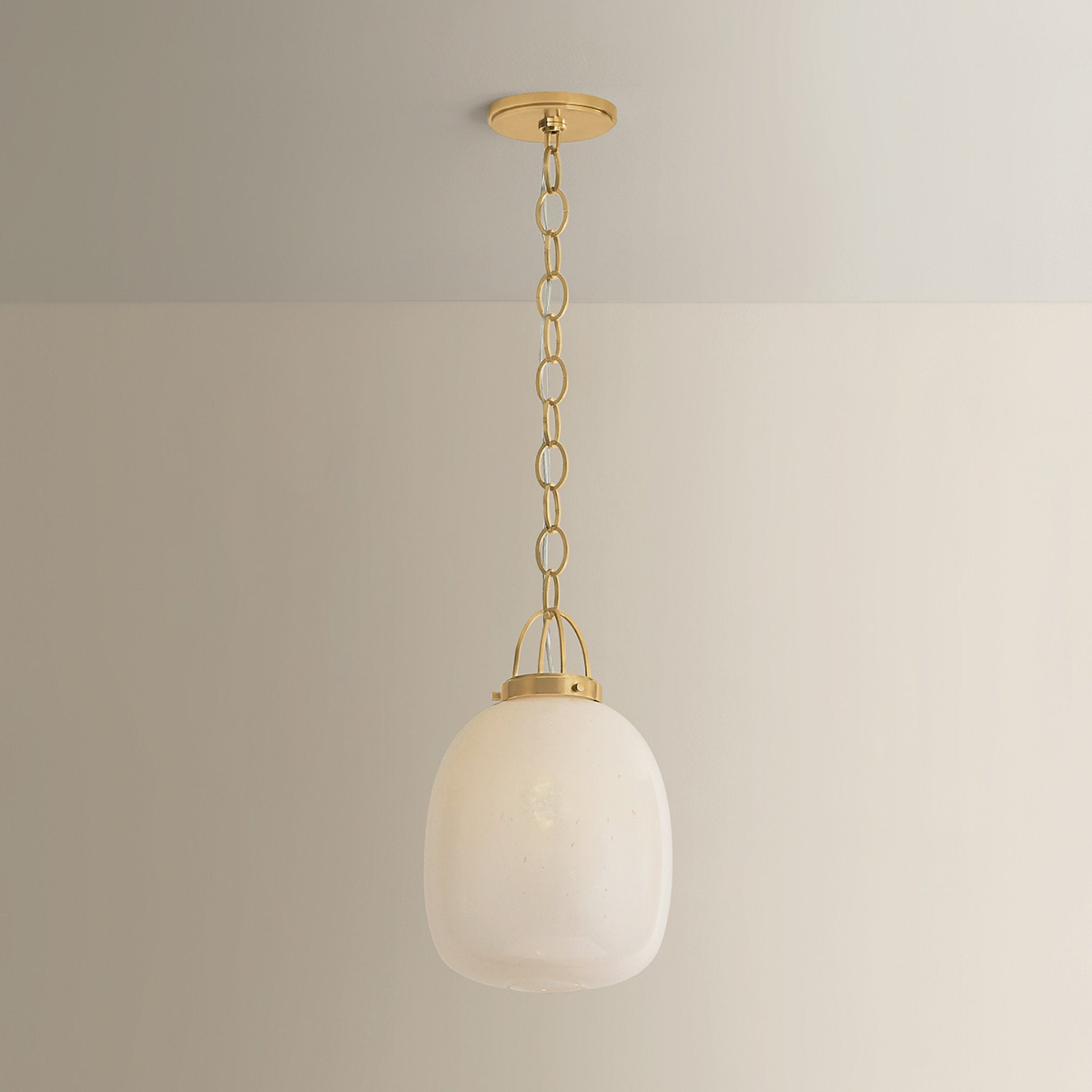 Enosburg 1-Light Pendant in Aged Brass 11W x 18.75H