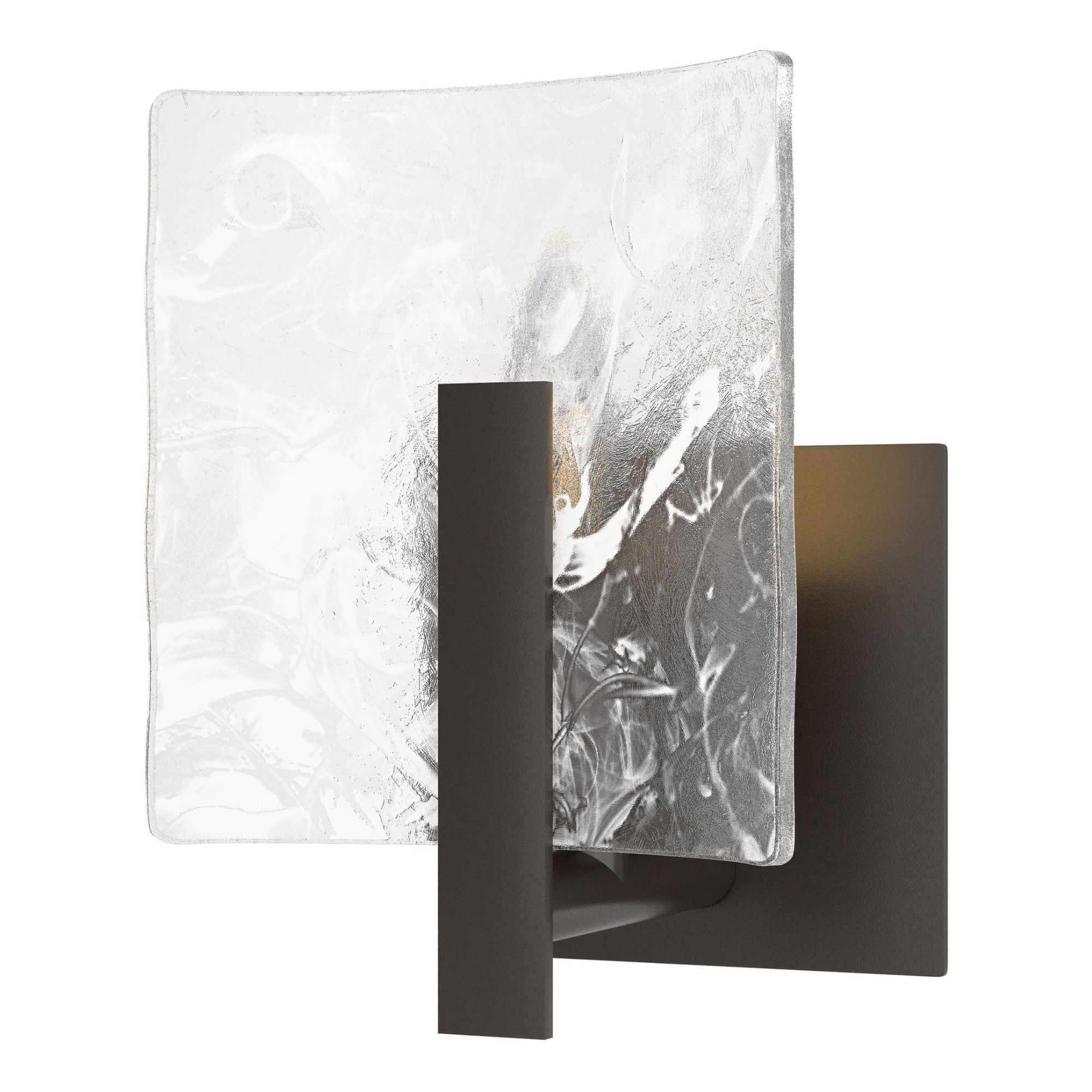 Arc Small 1-Light Bath Sconce 1-Light White Swirl Glass (YR) in Oil Rubbed Bronze