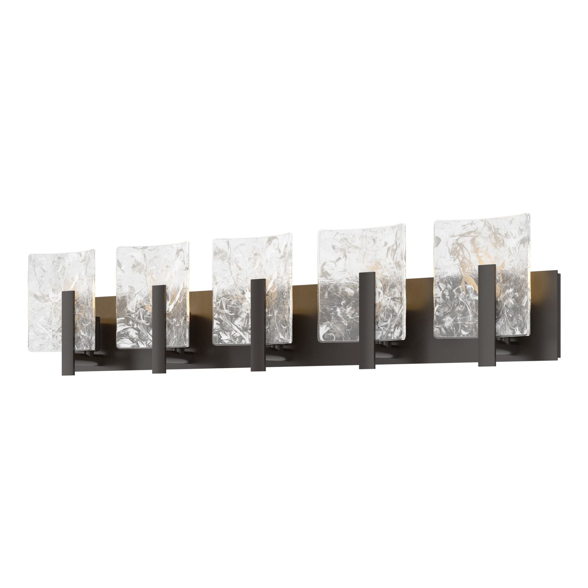 Arc 5-Light Bath Sconce 5-Light White Swirl Glass (YR) in Oil Rubbed Bronze
