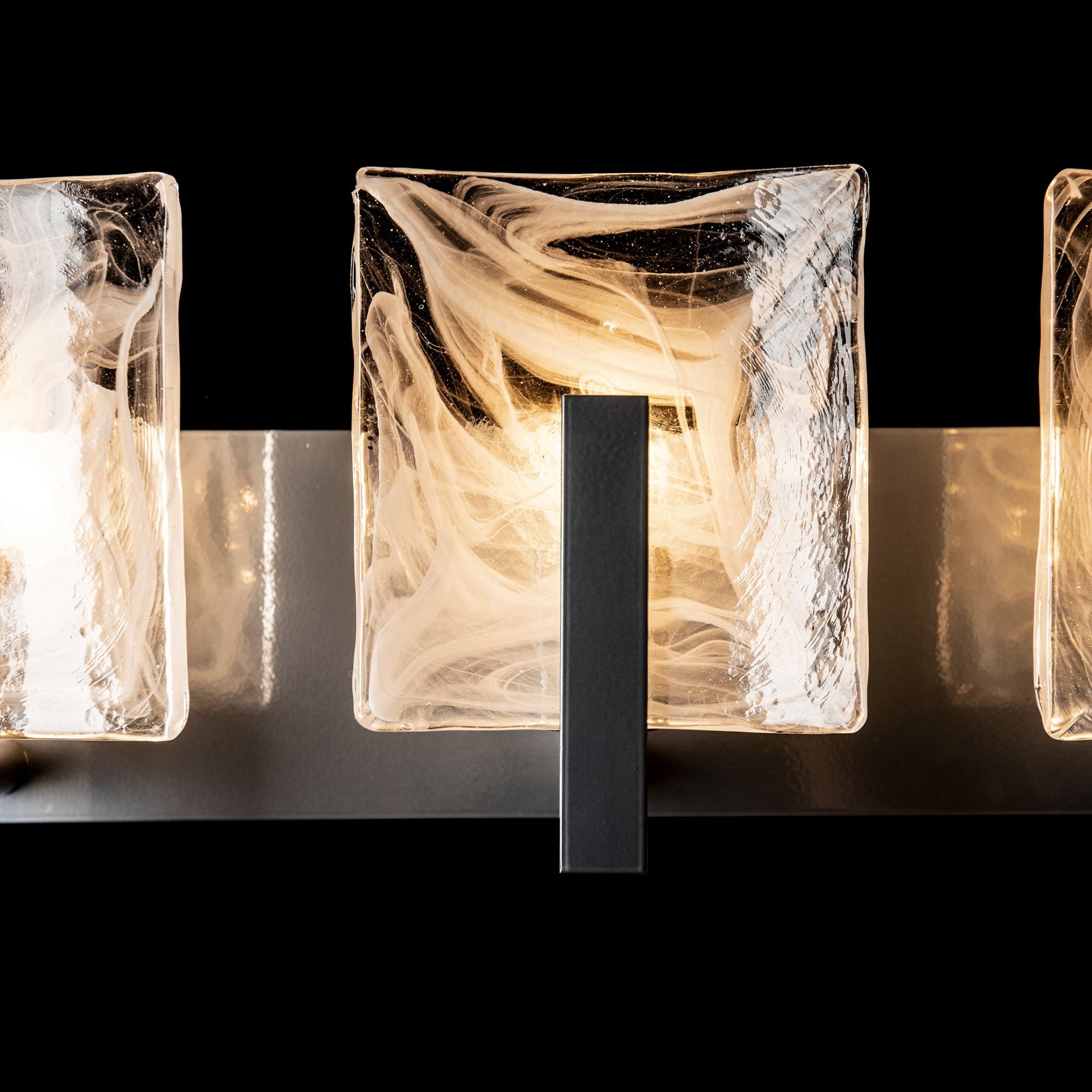 Arc 5-Light Bath Sconce 5-Light White Swirl Glass (YR) in Sterling