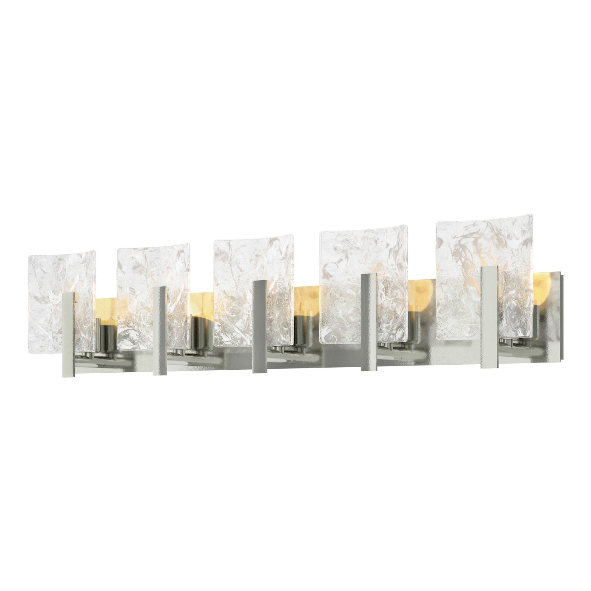 Arc 5-Light Bath Sconce 5-Light White Swirl Glass (YR) in Sterling
