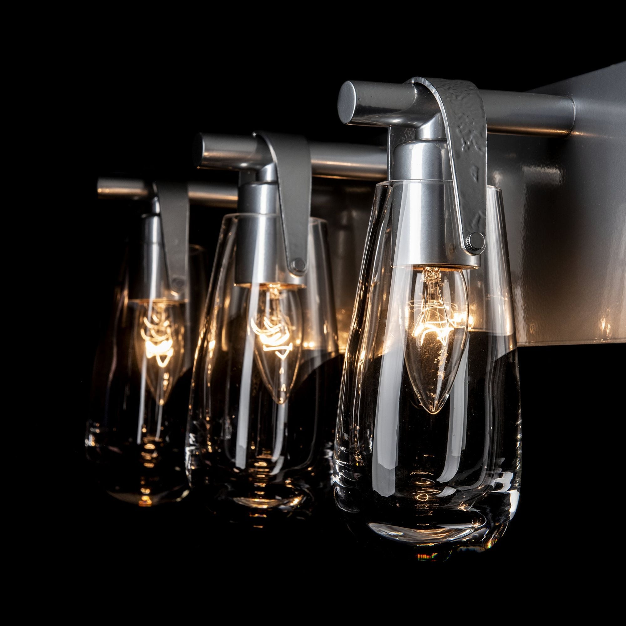 Eos 3-Light Bath Sconce 3-Light Clear Glass (ZM) in Sterling