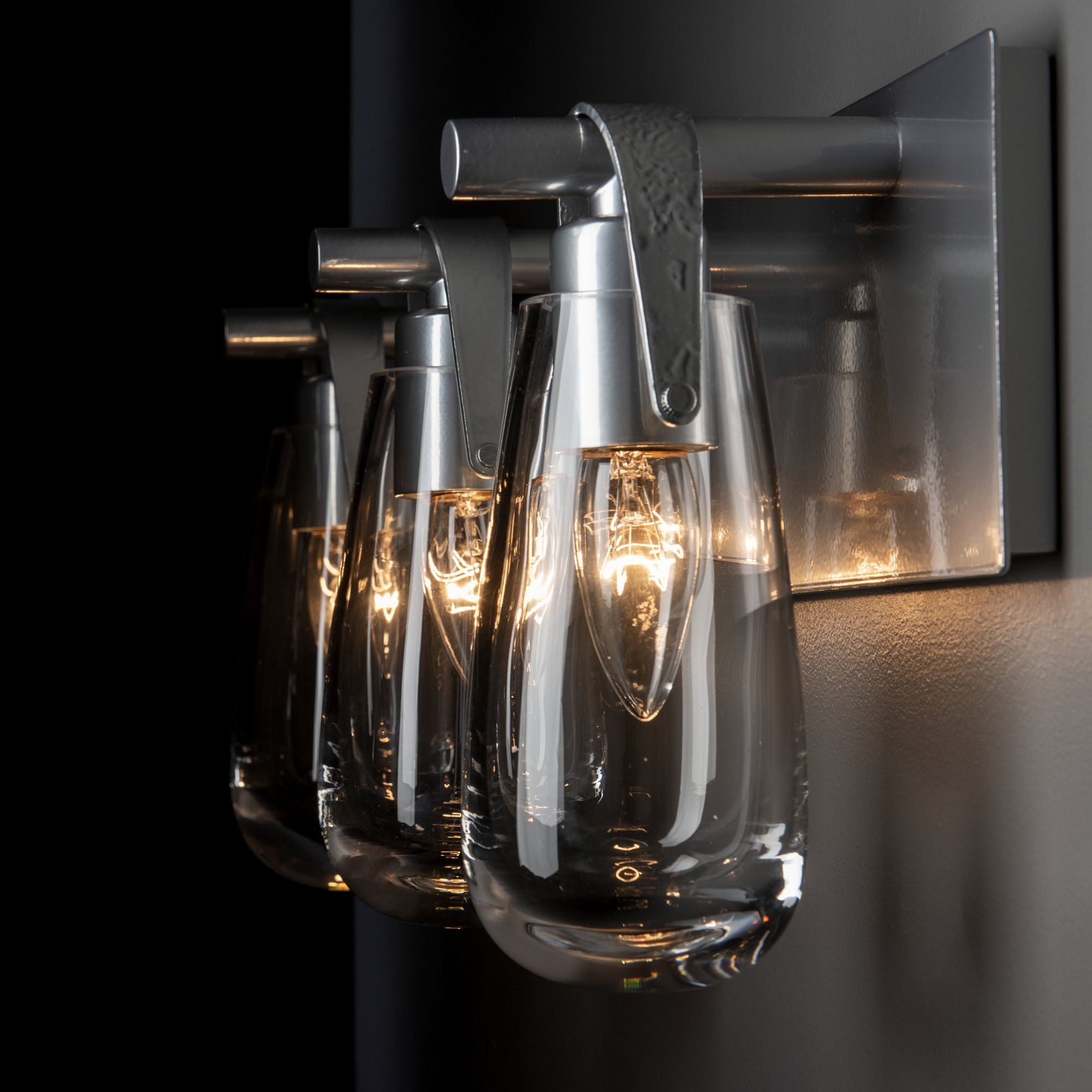Eos 3-Light Bath Sconce 3-Light Clear Glass (ZM) in Sterling