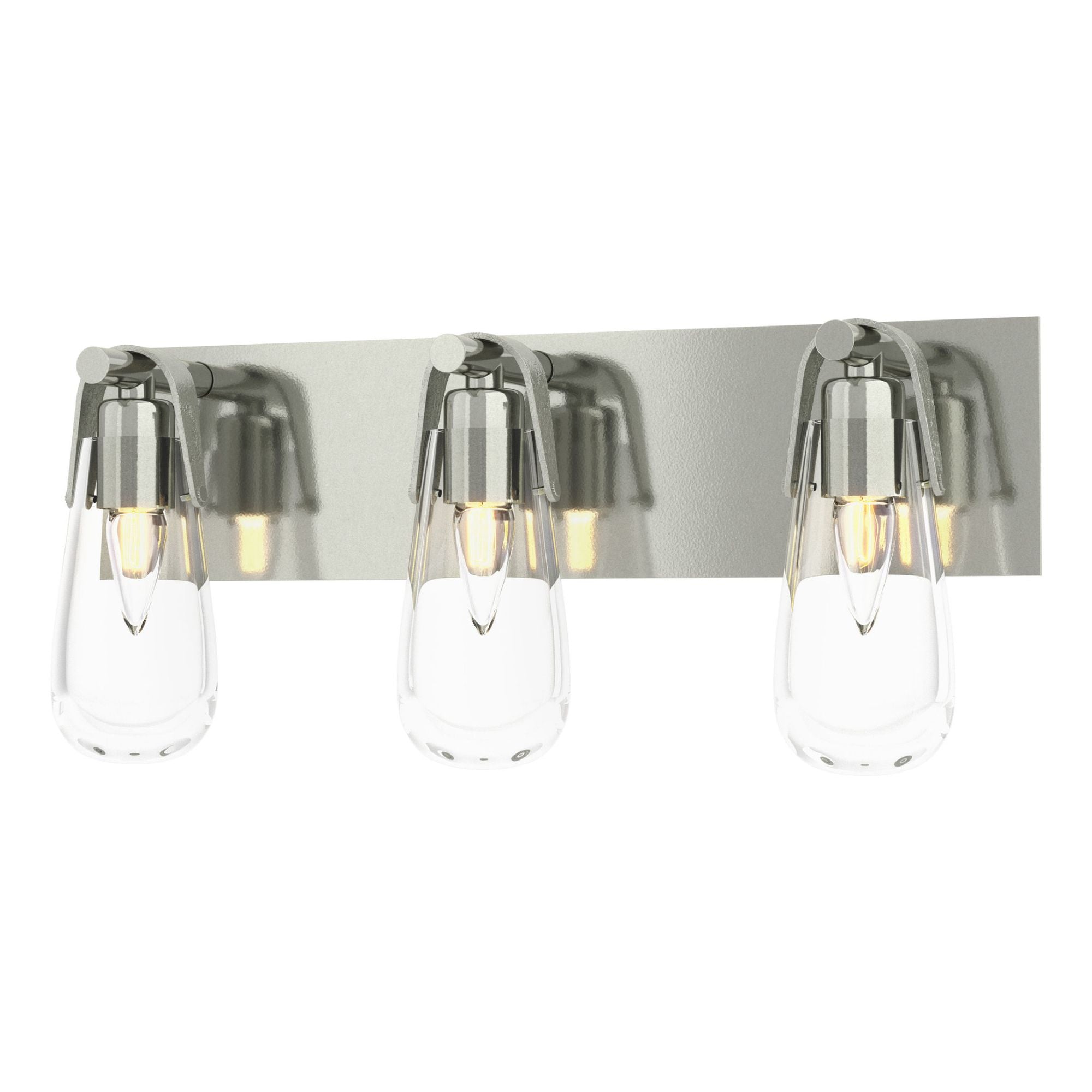 Eos 3-Light Bath Sconce 3-Light Clear Glass (ZM) in Sterling
