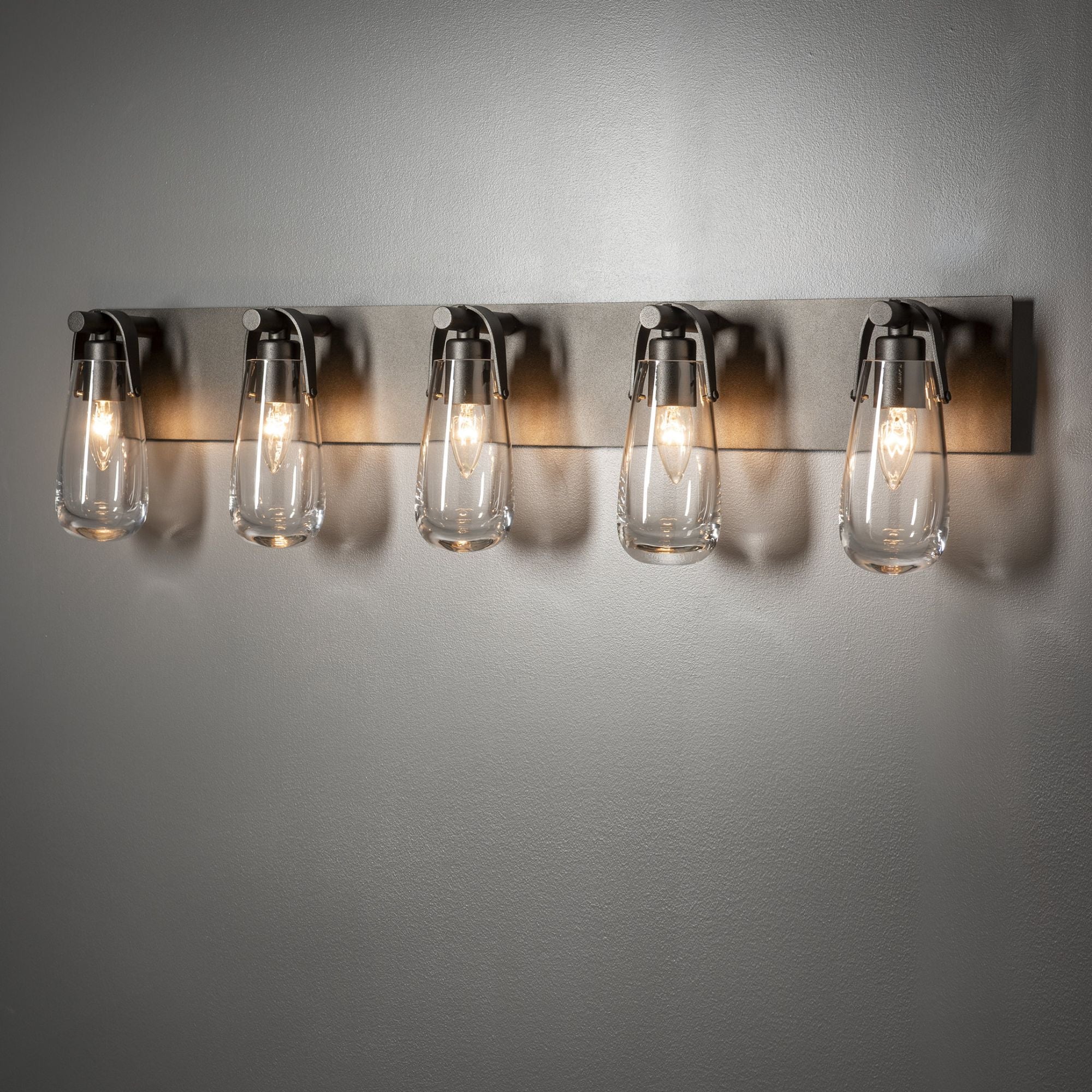 Eos 5-Light Bath Sconce 5-Light Clear Glass (ZM) in Oil Rubbed Bronze