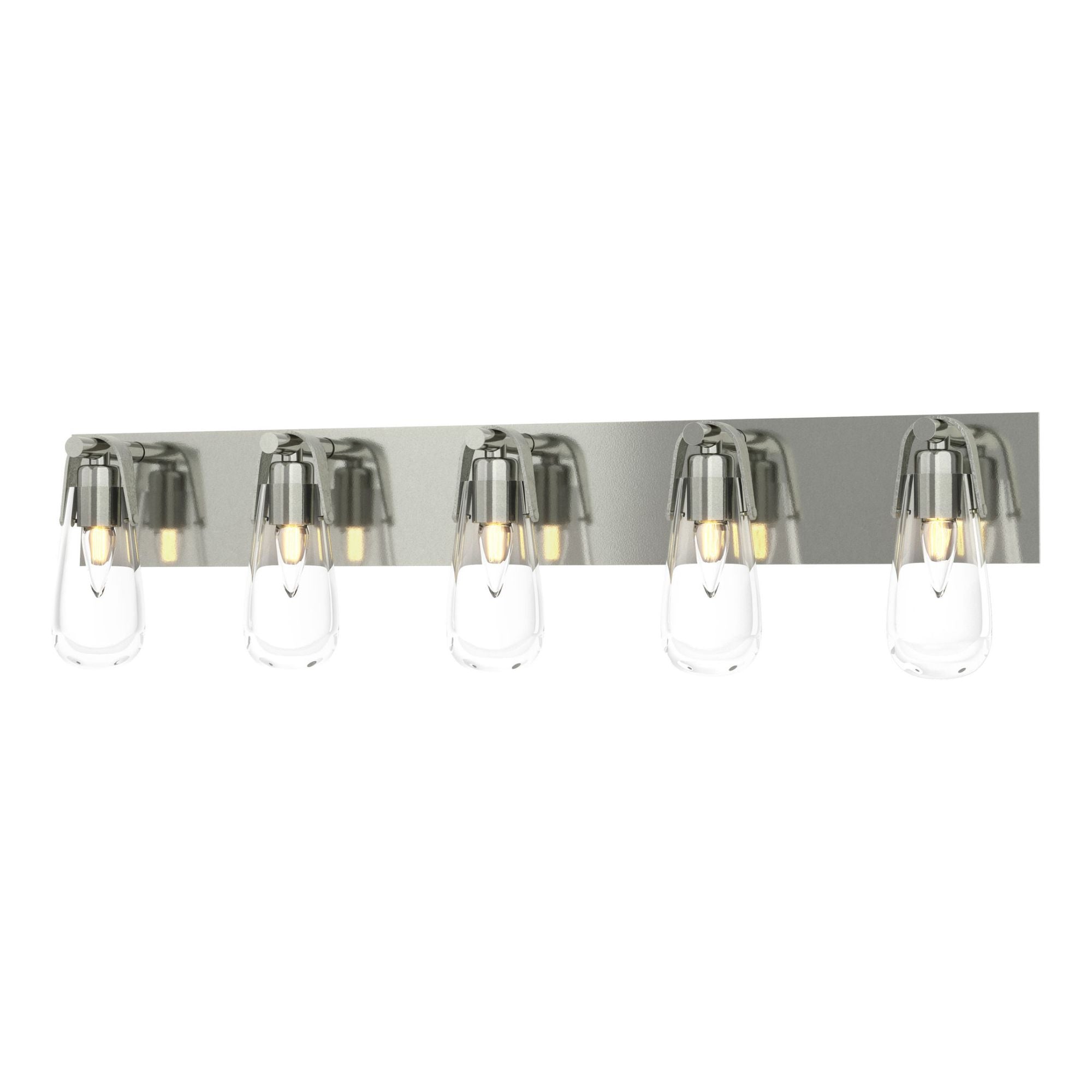 Eos 5-Light Bath Sconce 5-Light Clear Glass (ZM) in Sterling
