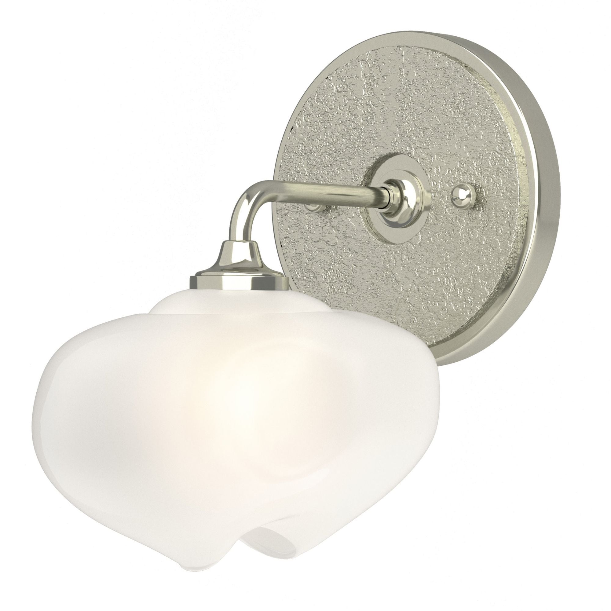 Ume 1-Light Curved Arm Bath Sconce 1-Light Sterling Accent Frosted Glass (FD) in Sterling