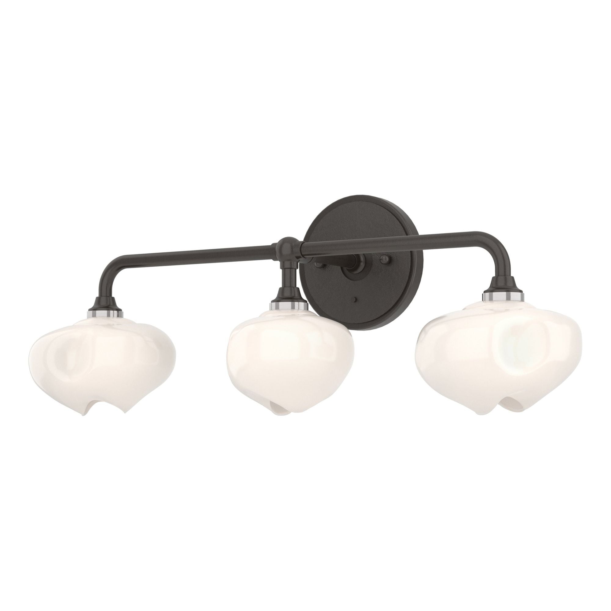 Ume 3-Light Curved Arm Bath Sconce 3-Light Oil Rubbed Bronze Accent Frosted Glass (FD) in Oil Rubbed Bronze