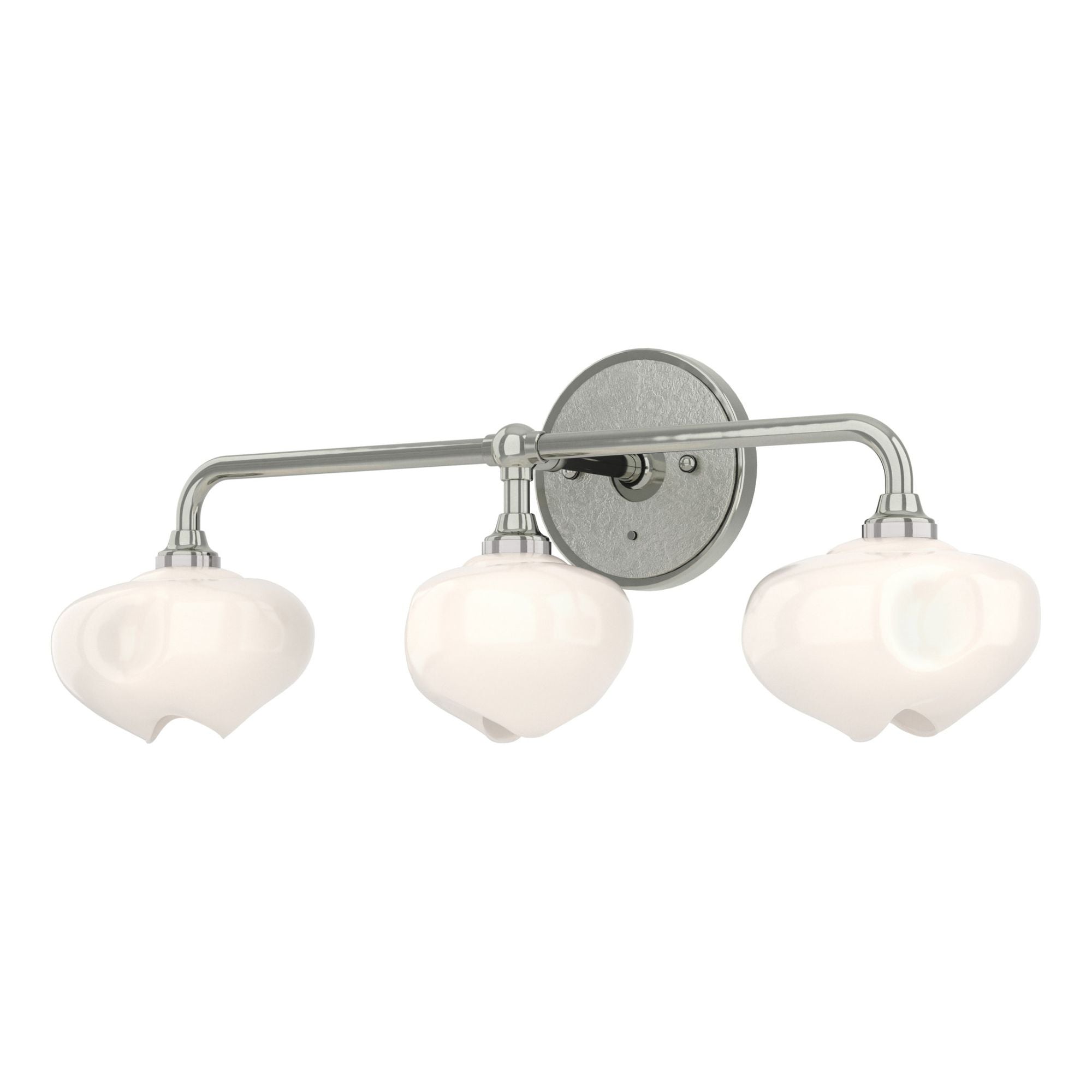 Ume 3-Light Curved Arm Bath Sconce 3-Light Sterling Accent Frosted Glass (FD) in Sterling