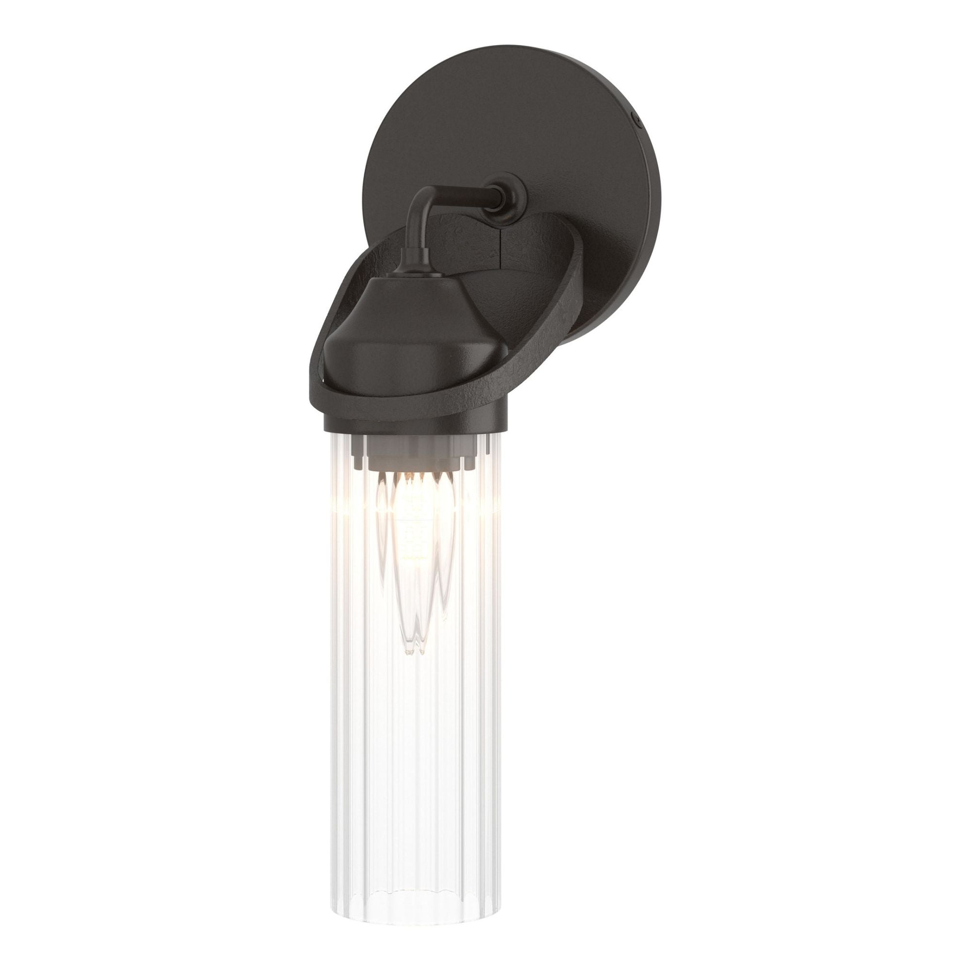 Bow 1-Light Bath Sconce 1-Light Clear Glass (ZM) in Oil Rubbed Bronze