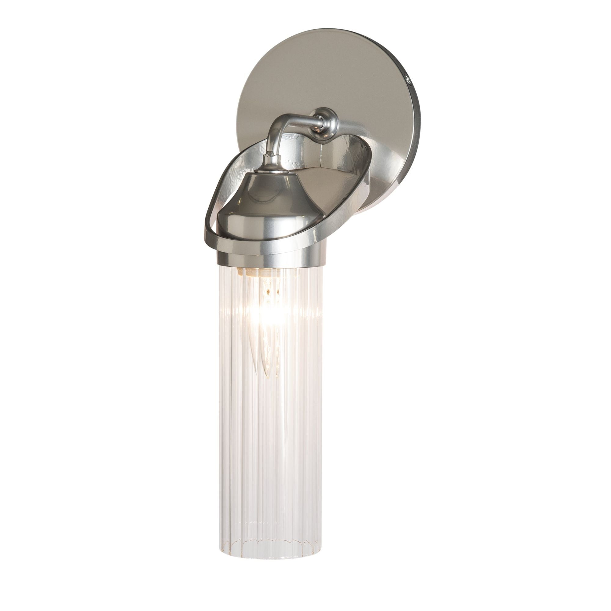 Bow 1-Light Bath Sconce 1-Light Clear Glass (ZM) in Sterling