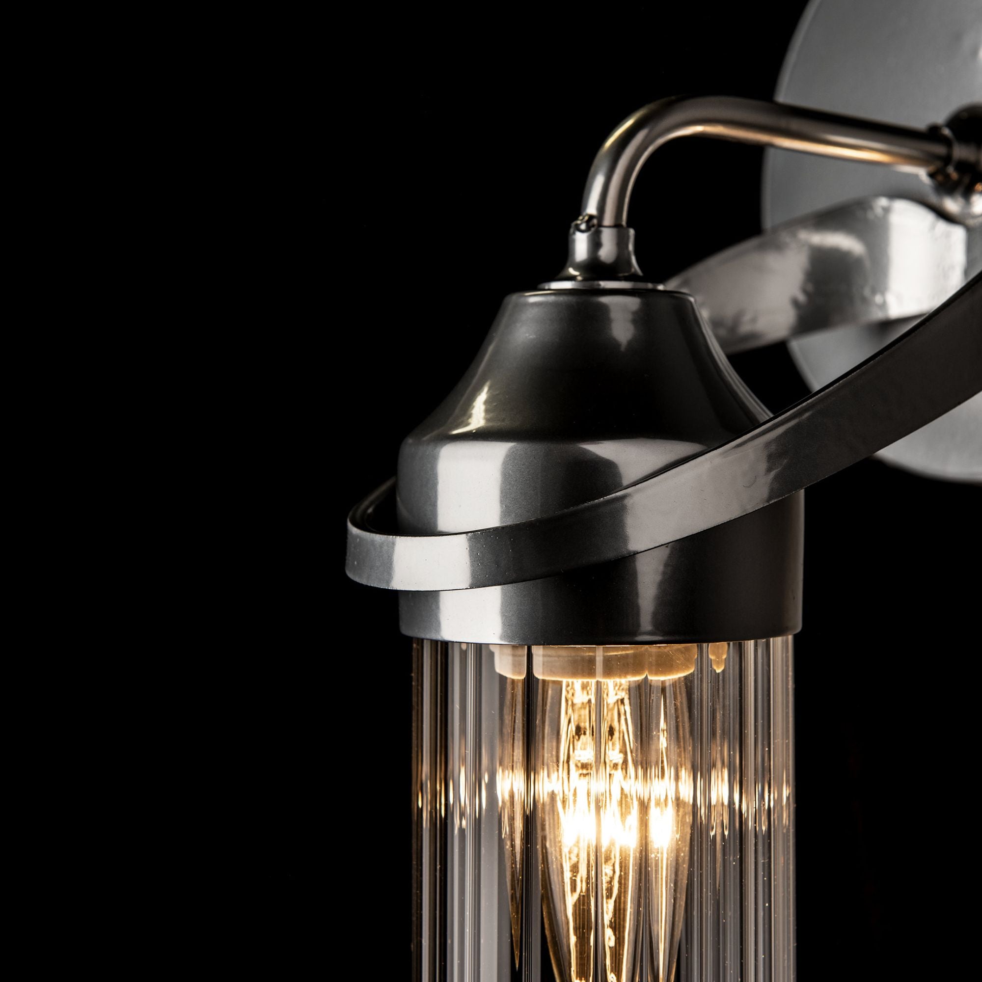 Bow 1-Light Bath Sconce 1-Light Clear Glass (ZM) in Sterling