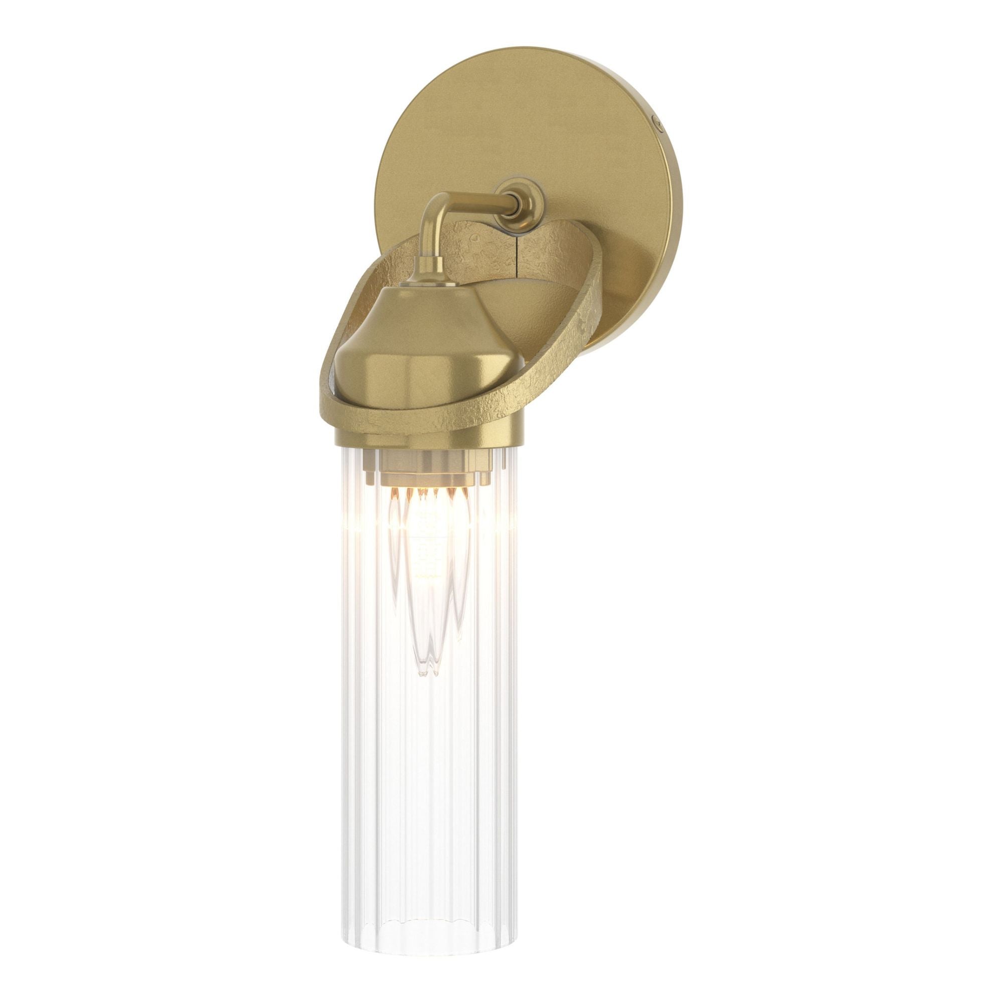 Bow 1-Light Bath Sconce 1-Light Clear Glass (ZM) in Modern Brass