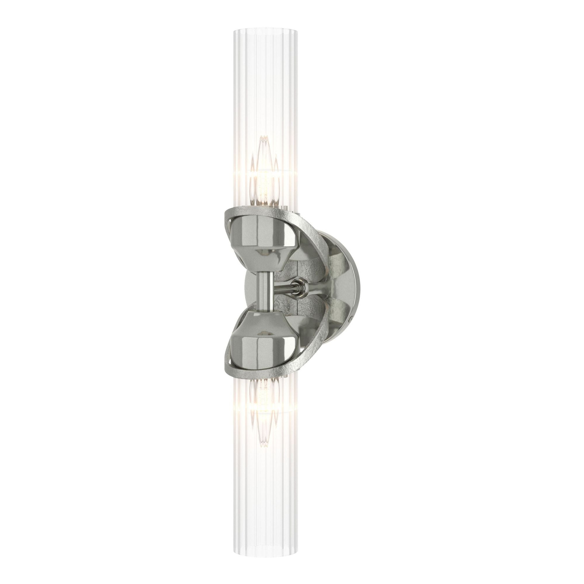 Bow 2-Light Bath Sconce 2-Light Clear Glass (ZM) in Sterling