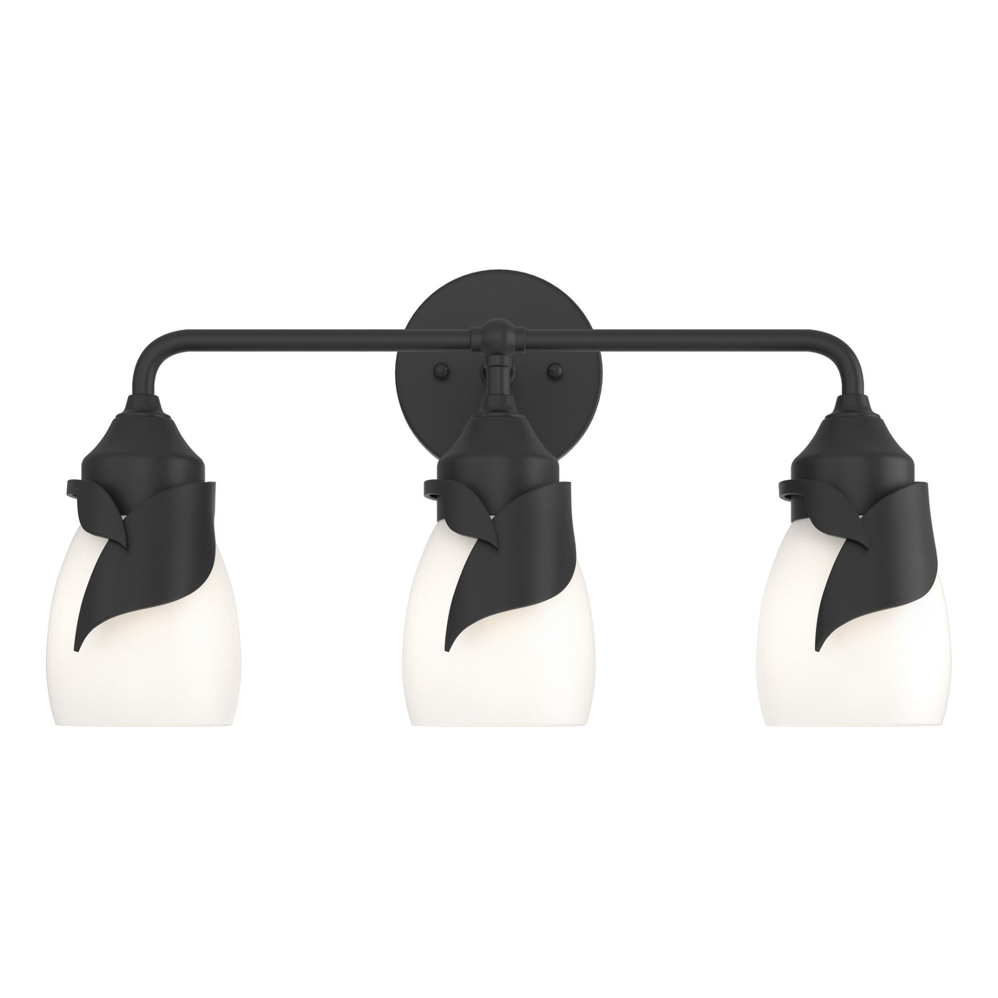 Lapas Opal Glass 3-Light Bath Sconce 3-Light Opal Glass (GG) in Black