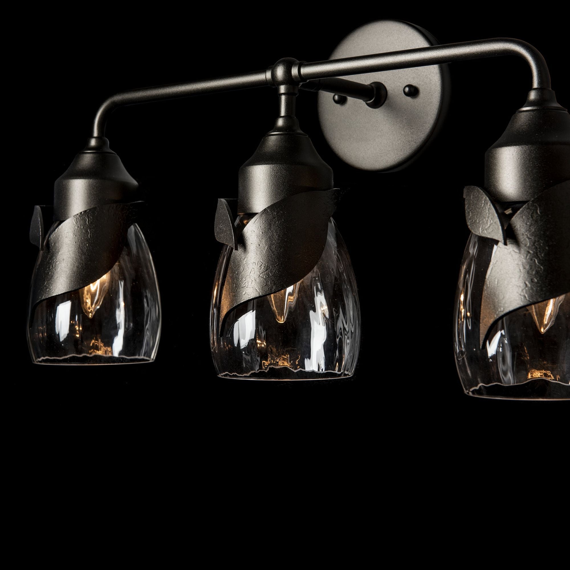 Lapas Water Glass 3-Light Bath Sconce 3-Light Water Glass (LL) in Oil Rubbed Bronze