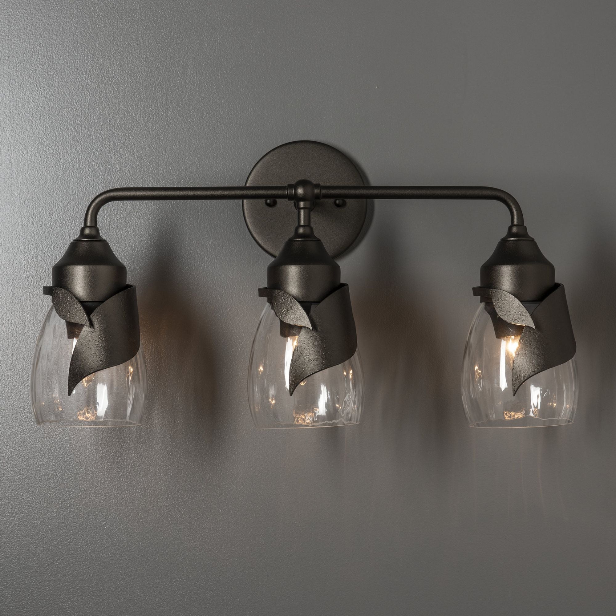 Lapas Water Glass 3-Light Bath Sconce 3-Light Water Glass (LL) in Oil Rubbed Bronze