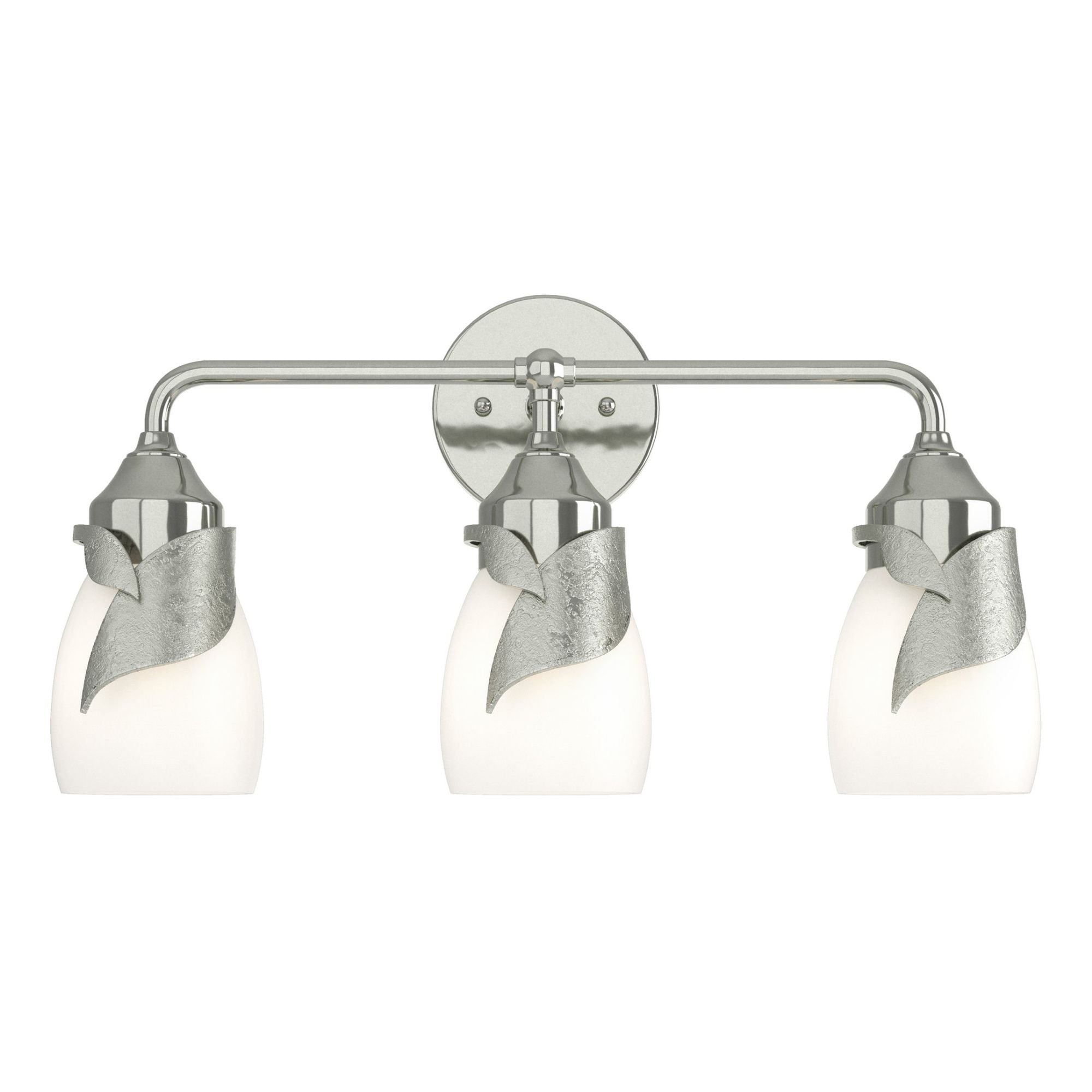Lapas Opal Glass 3-Light Bath Sconce 3-Light Opal Glass (GG) in Sterling