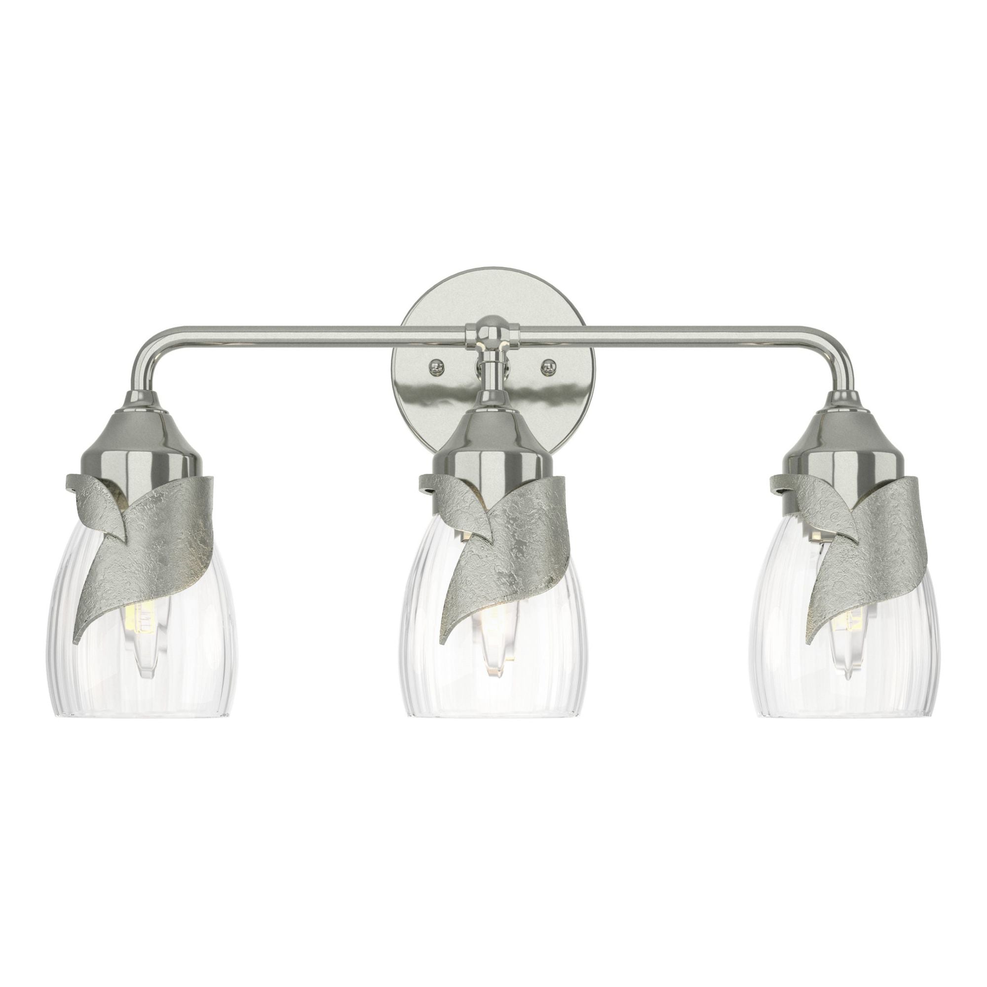 Lapas Water Glass 3-Light Bath Sconce 3-Light Water Glass (LL) in Sterling
