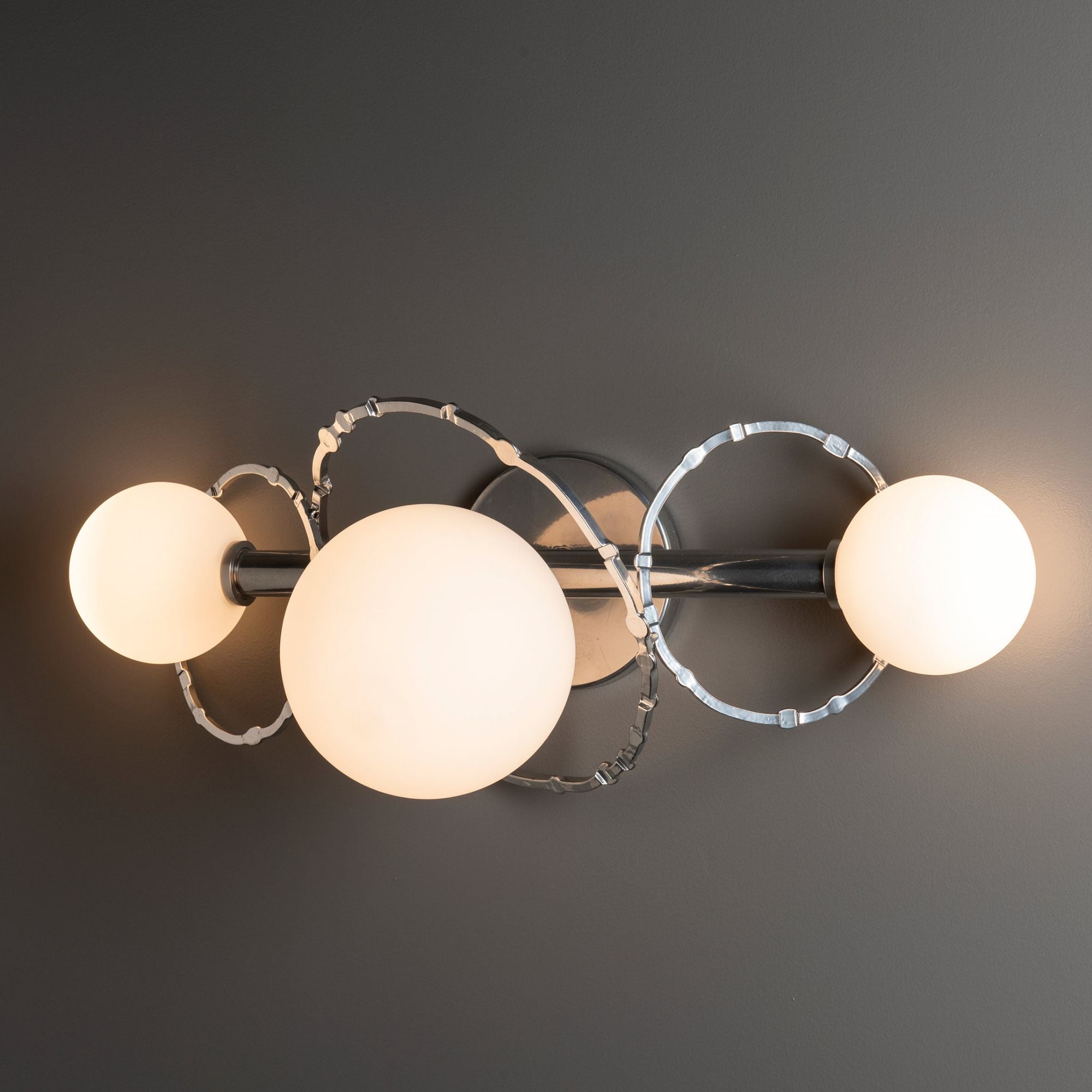 Olympus 3-Light Bath Sconce 3-Light Opal Glass (GG) in Sterling