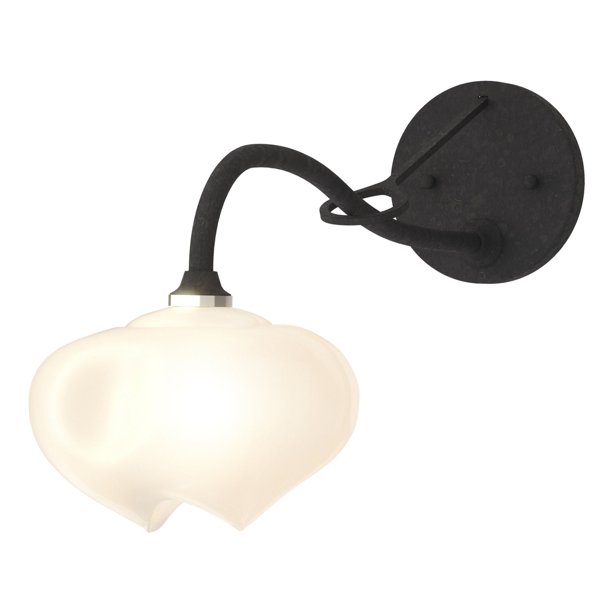 Ume 1-Light Long-Arm Sconce 1-Light Frosted Glass (FD) in Black