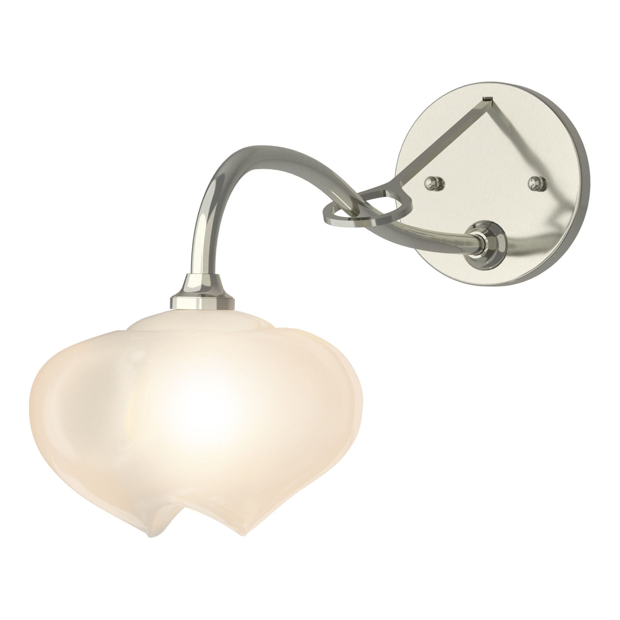 Ume 1-Light Long-Arm Sconce 1-Light Frosted Glass (FD) in Sterling