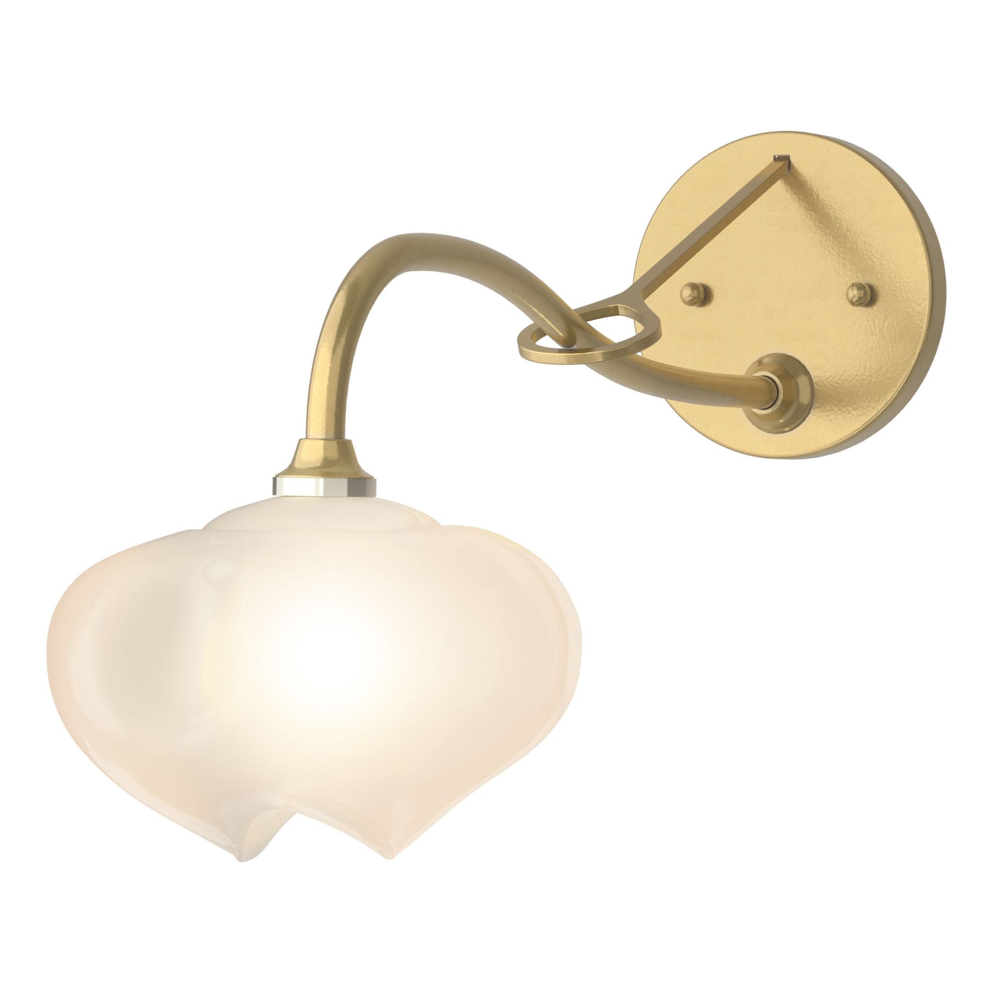 Ume 1-Light Long-Arm Sconce 1-Light Frosted Glass (FD) in Modern Brass