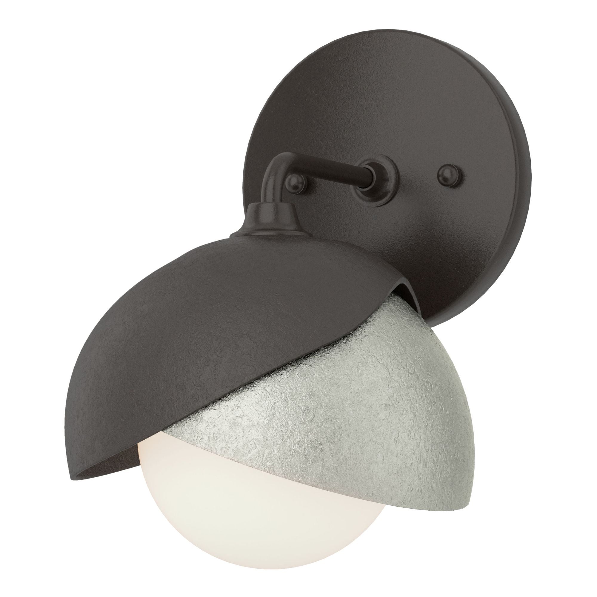 Brooklyn 1-Light Double Shade Bath Sconce 1-Light Sterling Accent Opal Glass (GG) in Oil Rubbed Bronze
