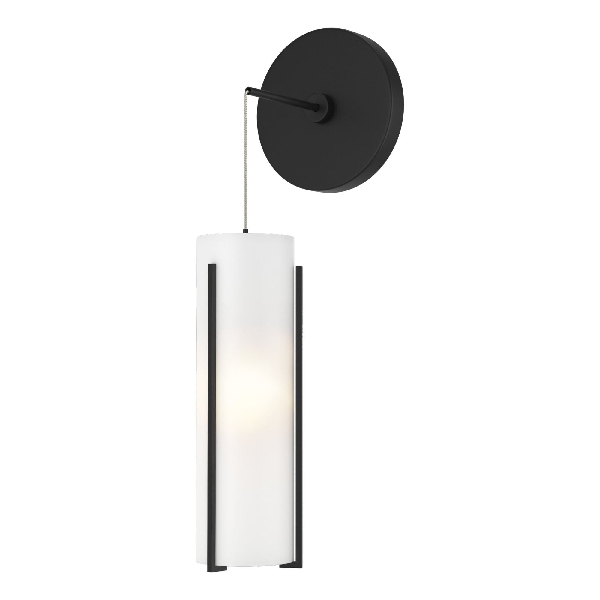 Exos Glass Mini Low Voltage Sconce 1-Light Opal Glass (GG) in Black