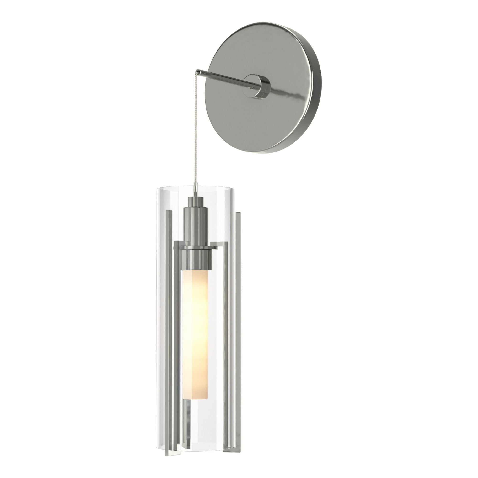 Exos Glass Mini Low Voltage Sconce 1-Light Clear Glass (ZM) in Sterling