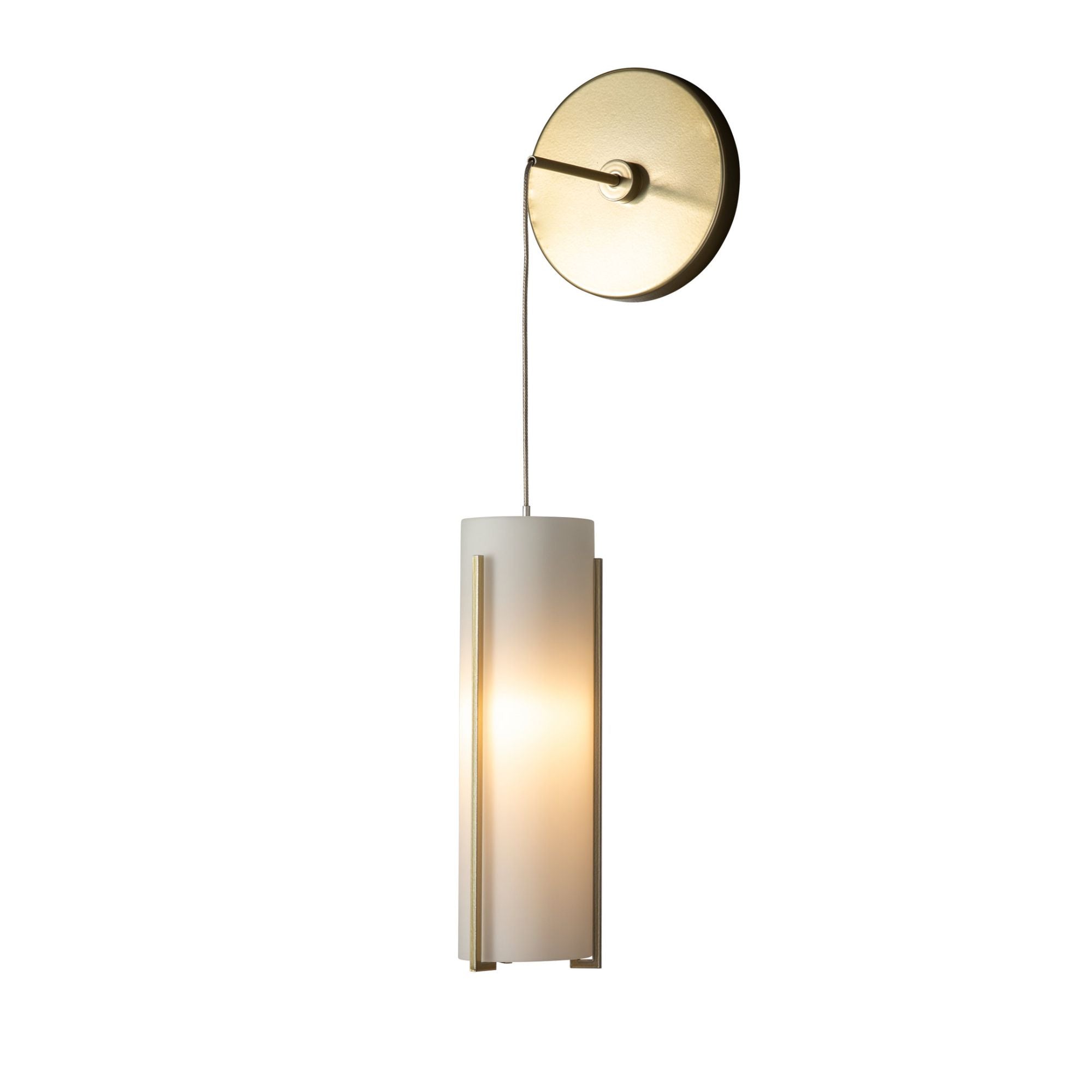 Exos Glass Mini Low Voltage Sconce 1-Light Opal Glass (GG) in Modern Brass