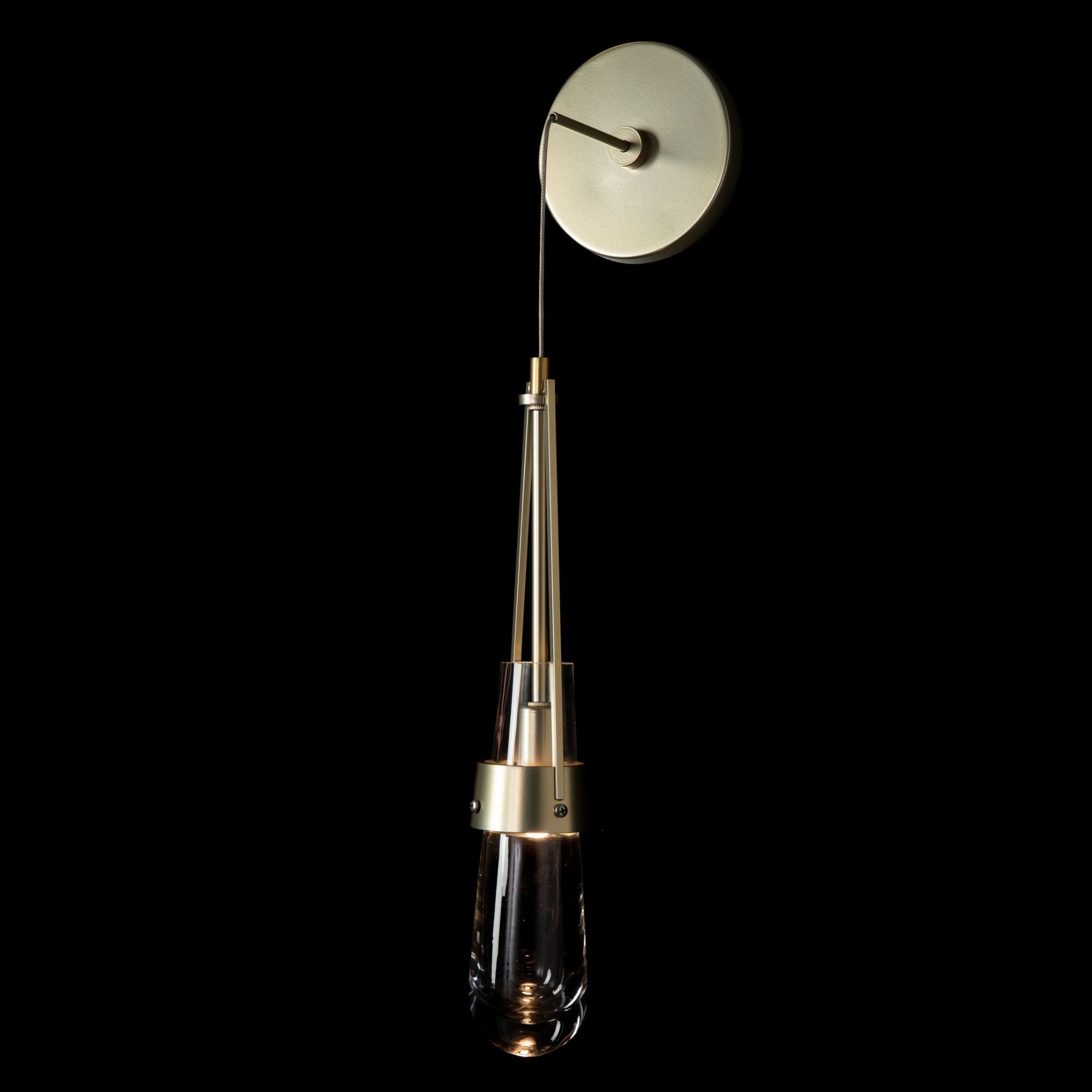 Link Clear Glass Low Voltage Sconce 1-Light Clear Glass (ZM) in Modern Brass