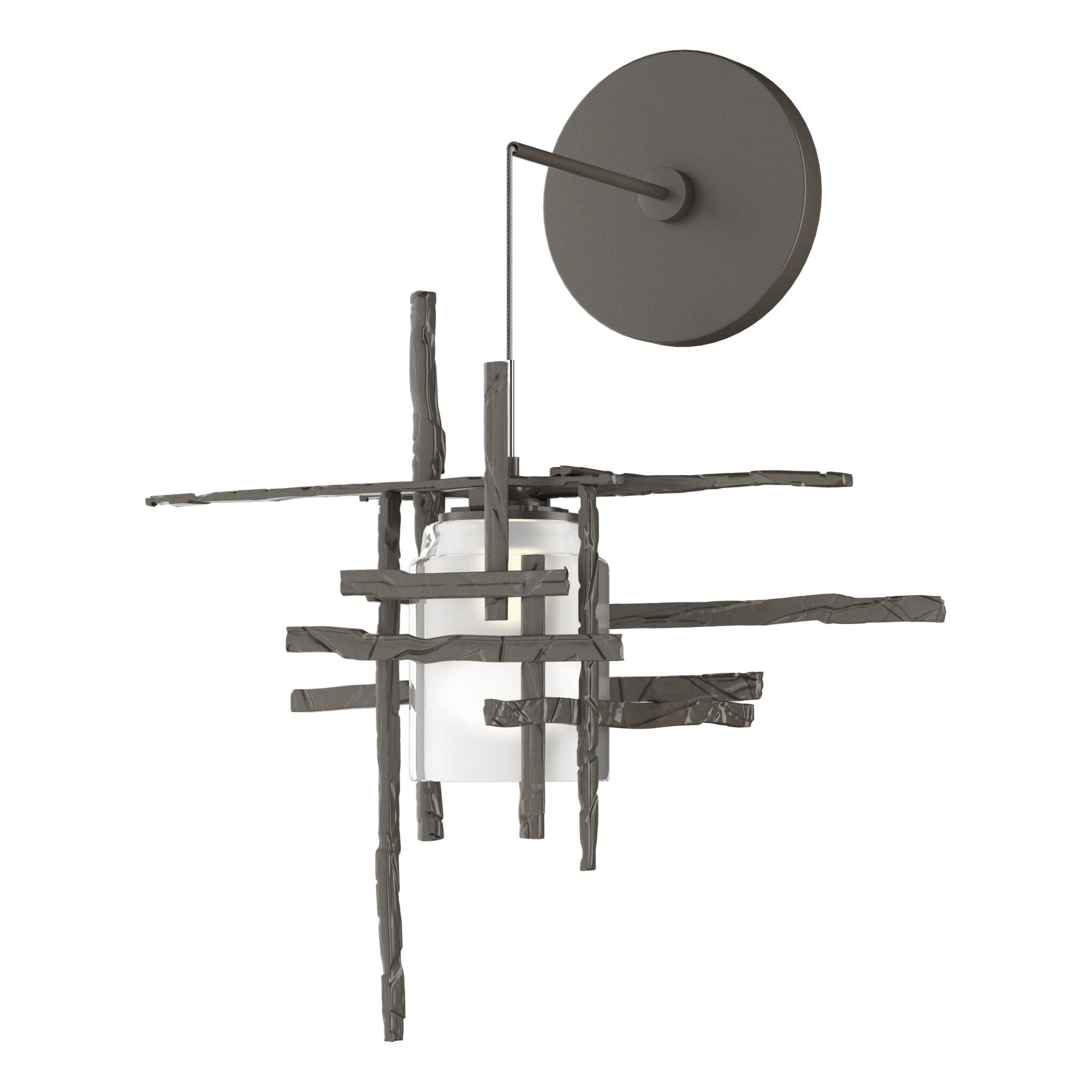 Tura Frosted Glass Low Voltage Sconce 1-Light Cast Glass (YC) in Dark Smoke