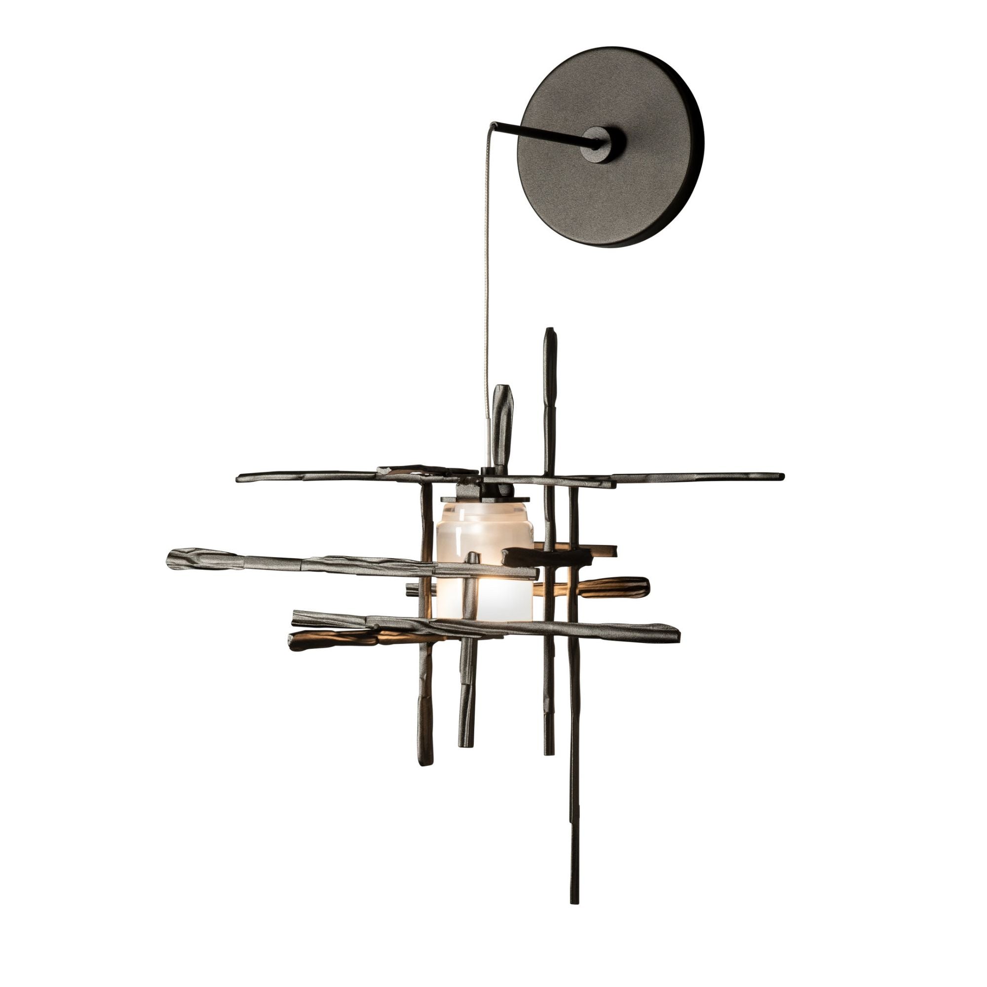 Tura Frosted Glass Low Voltage Sconce 1-Light Cast Glass (YC) in Oil Rubbed Bronze