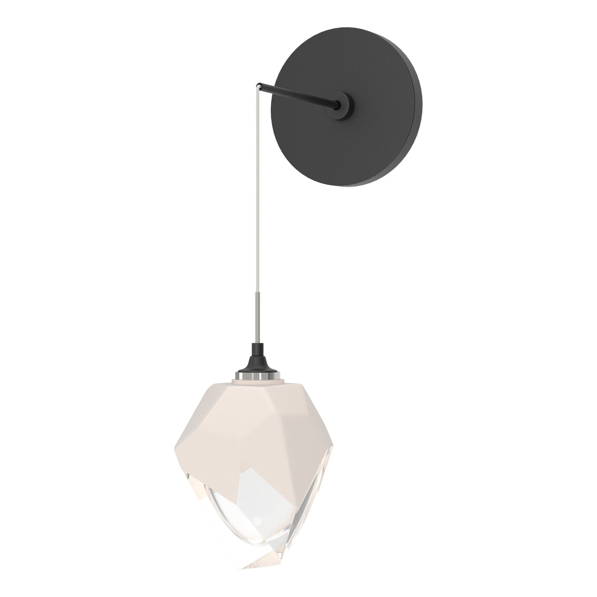 Chrysalis Small Low Voltage Sconce 1-Light White Crystal (WP) in Black