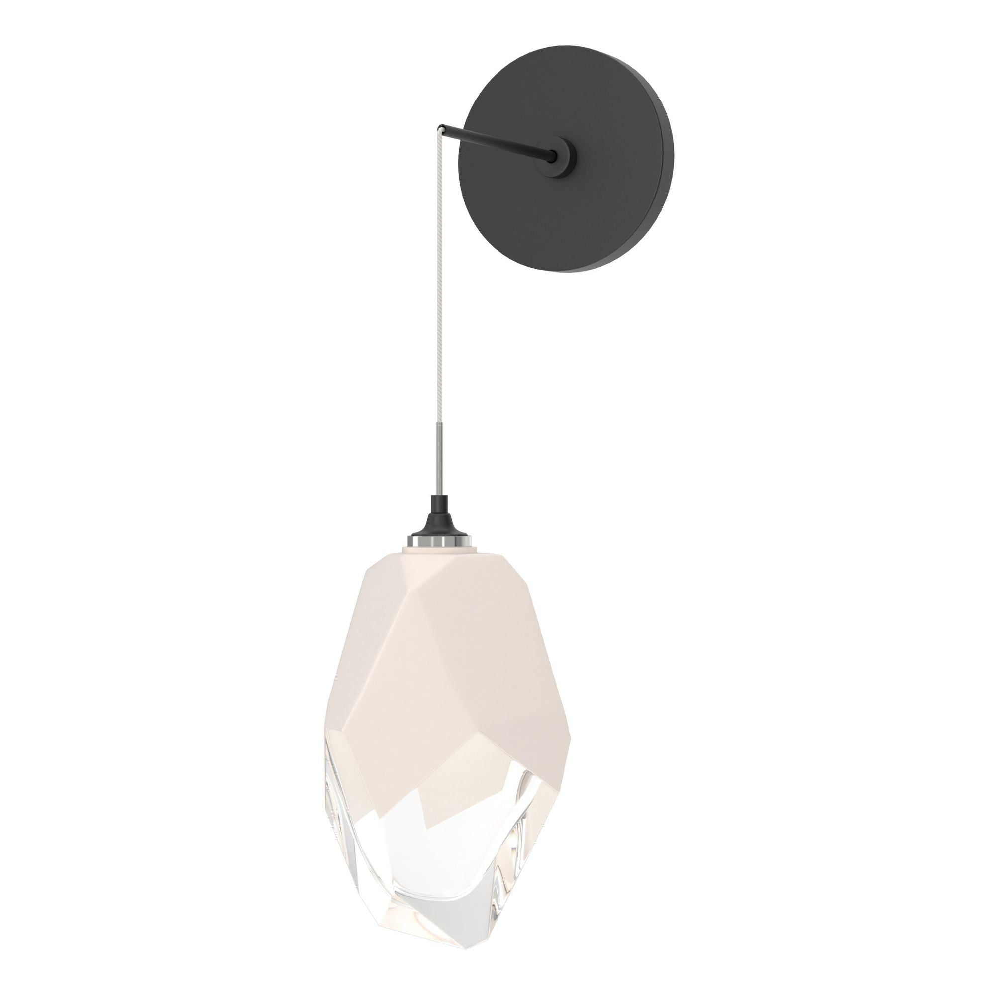 Chrysalis Large Low Voltage Sconce 1-Light White Crystal (WP) in Black