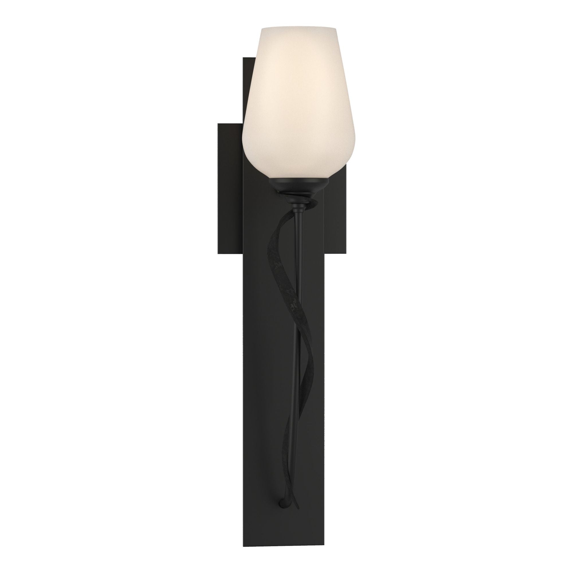 Flora Opal Glass Sconce 1-Light Opal Glass (GG) in Black