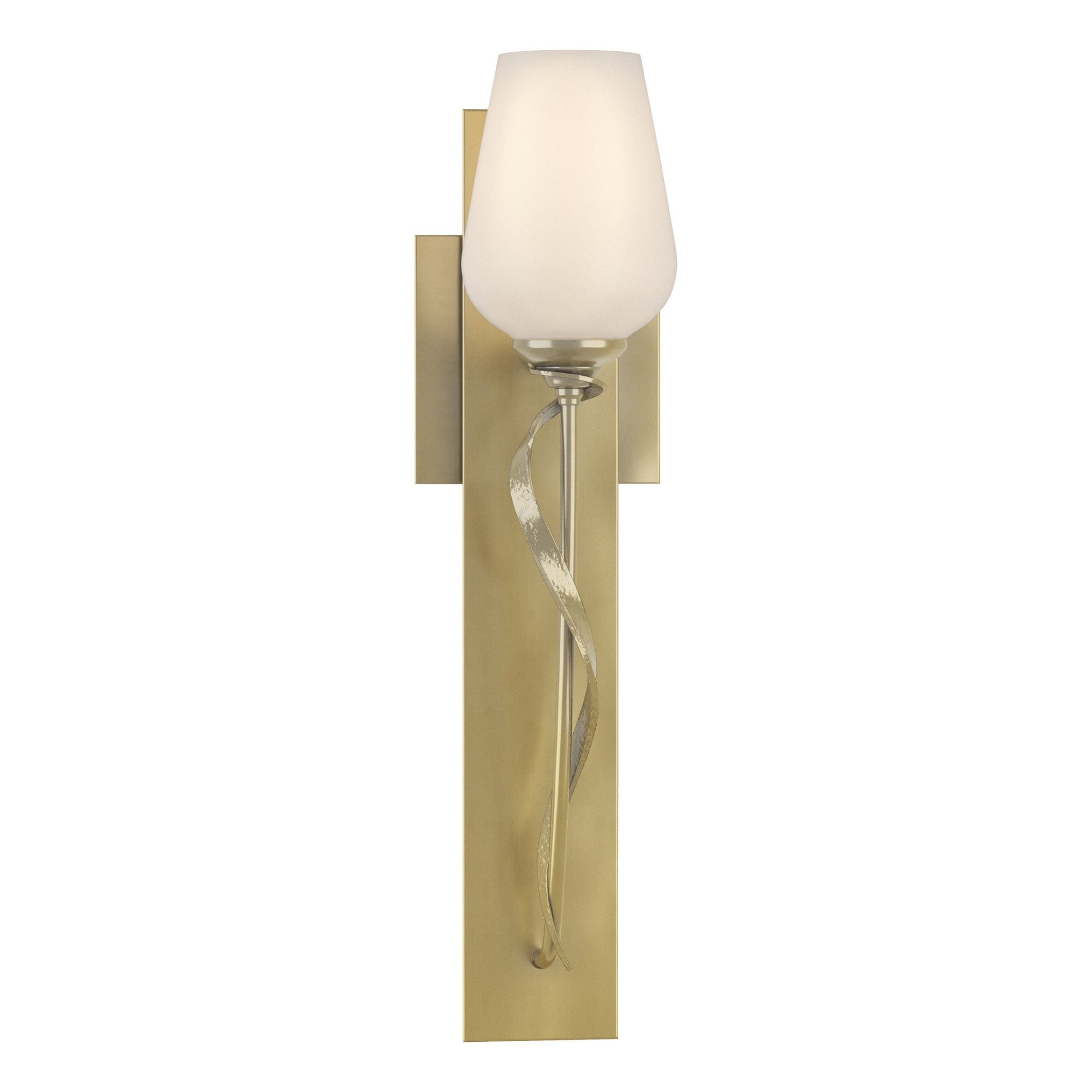 Flora Opal Glass Sconce 1-Light Opal Glass (GG) in Modern Brass