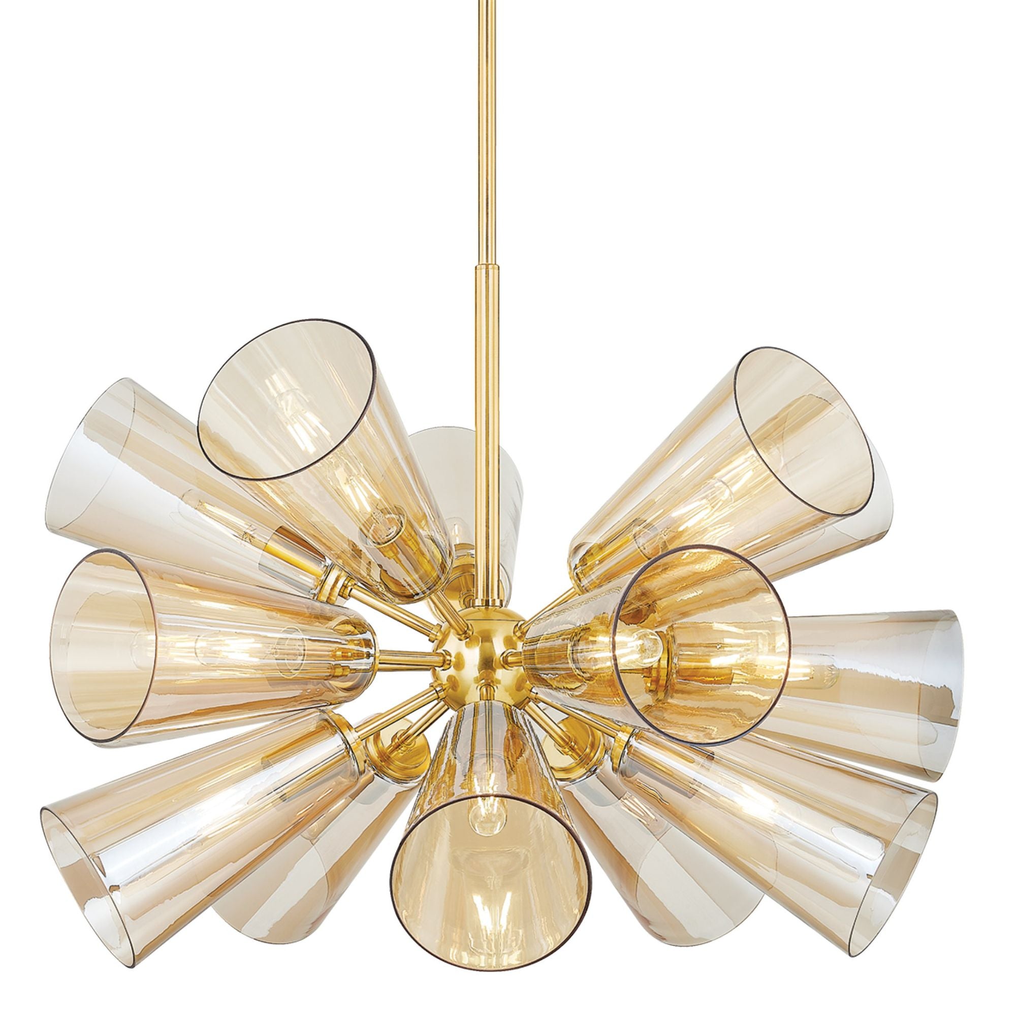 Hartwood 15-Light Chandelier in Aged Brass 32W x 24H