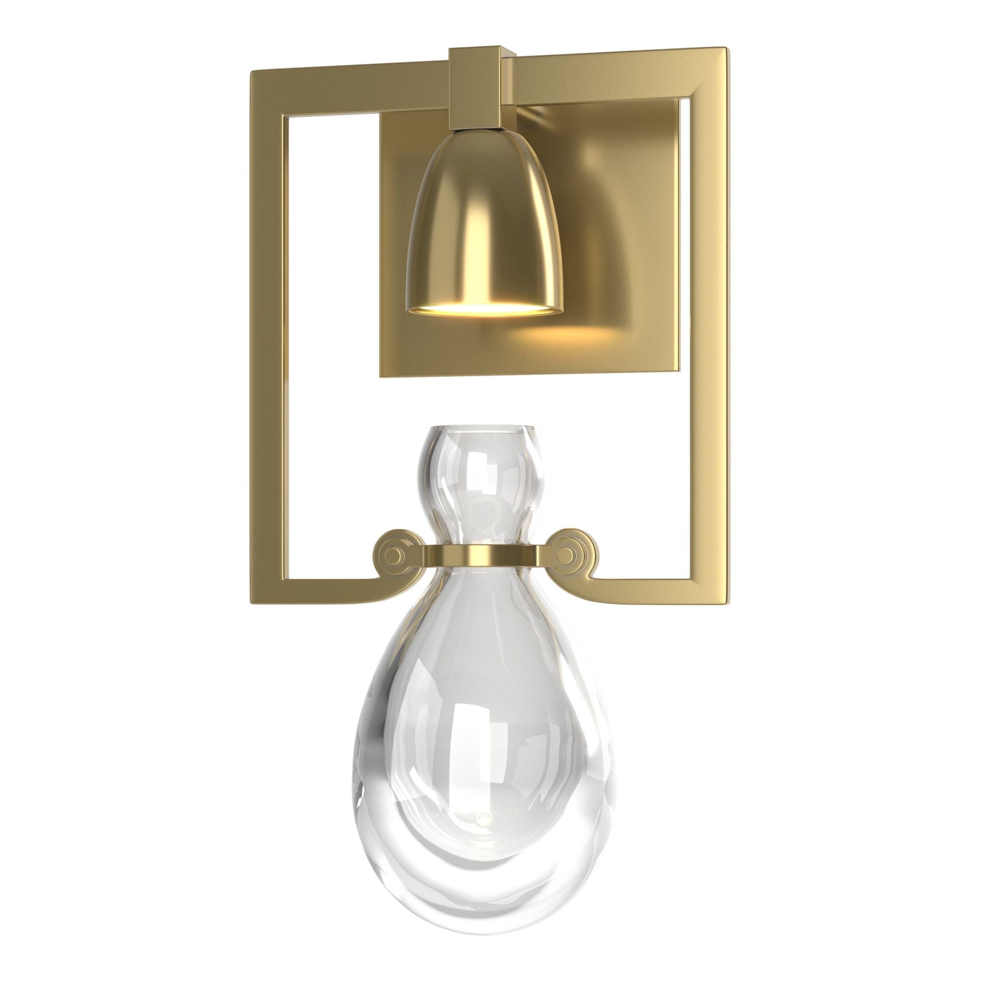 Apothecary Sconce 1-Light Clear Glass (ZM) in Modern Brass